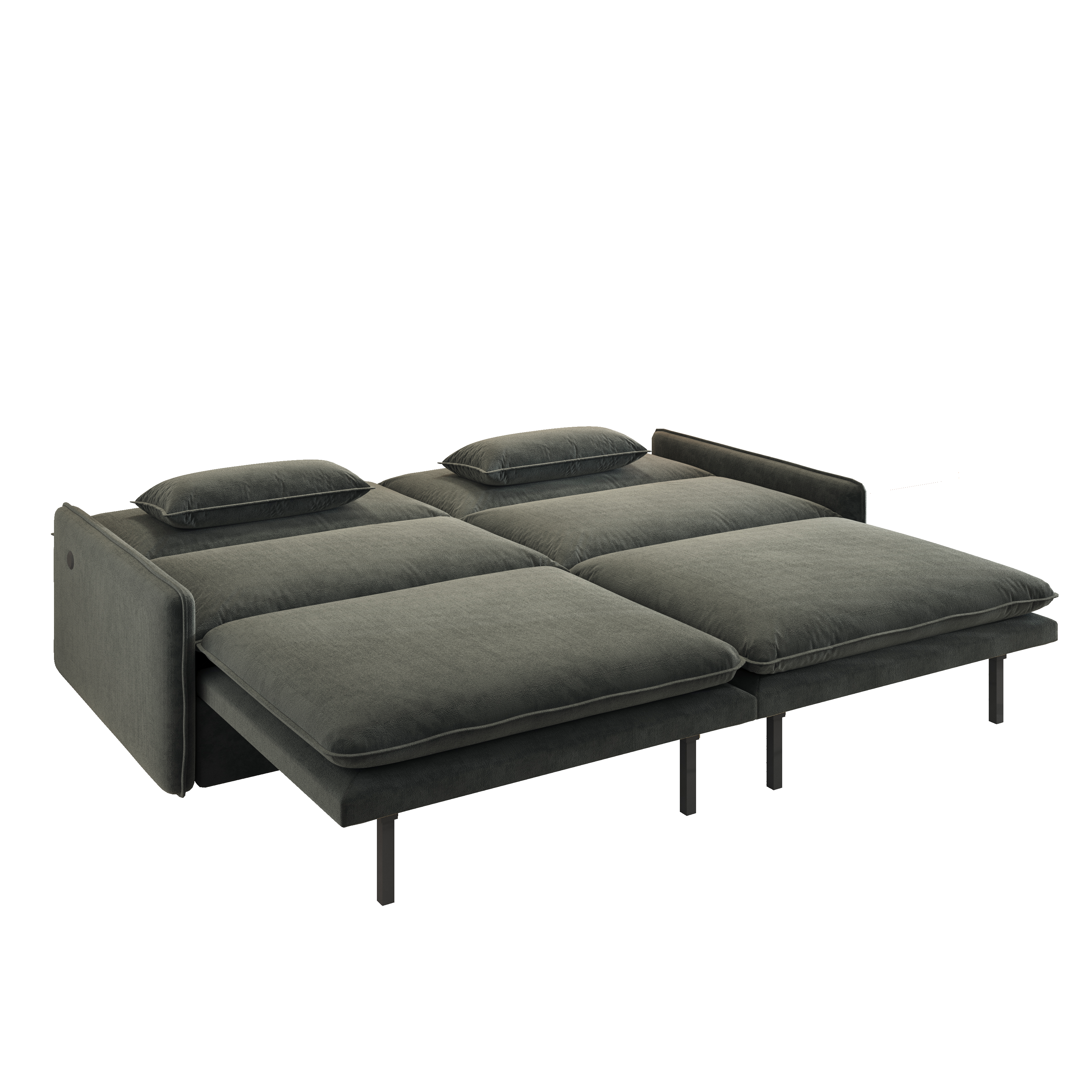Burbank 81" Chenille Convertible 4-Seat Sleeper Sofa Bed with Storage and Charging Port