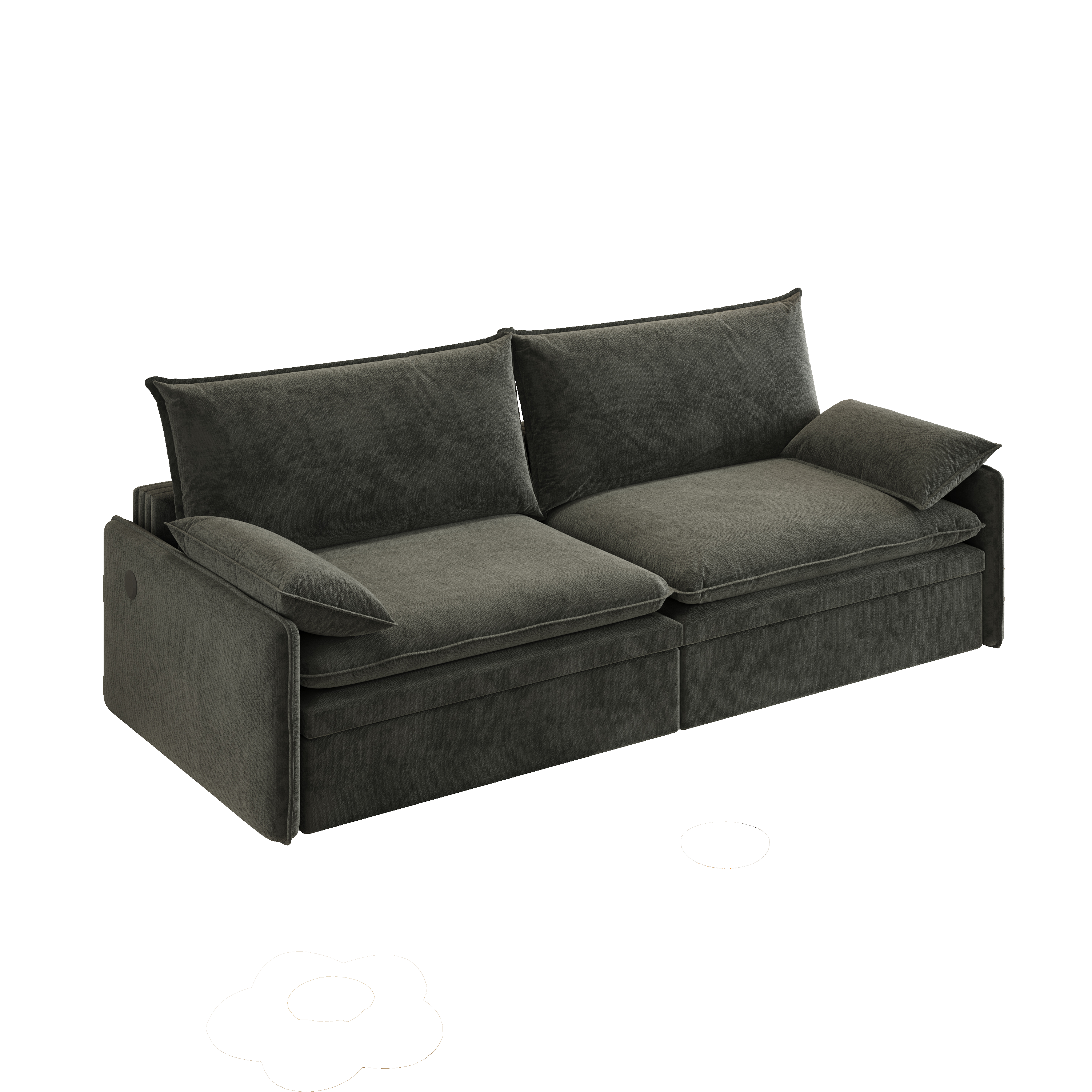 Burbank 81" Chenille Convertible 4-Seat Sleeper Sofa Bed with Storage and Charging Port