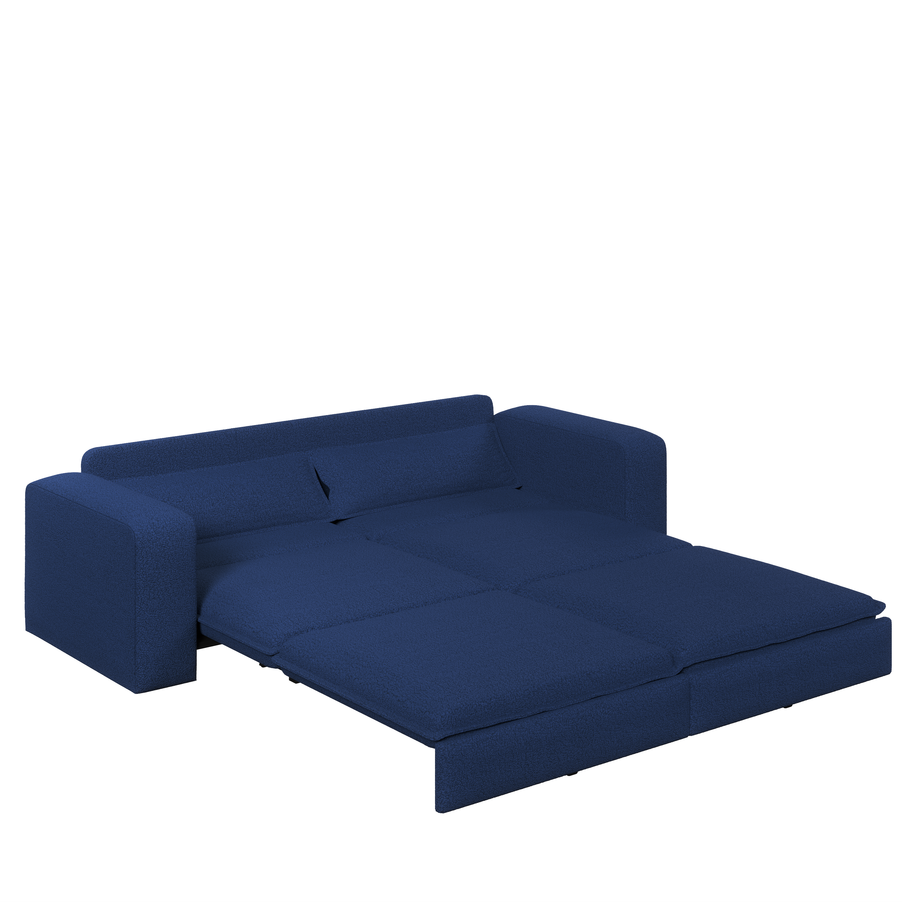 Cary 93" King Size Teddy Convertible Pull-Out Sleeper Sofa Bed with Chaise Lounge and Lumbar Pillows