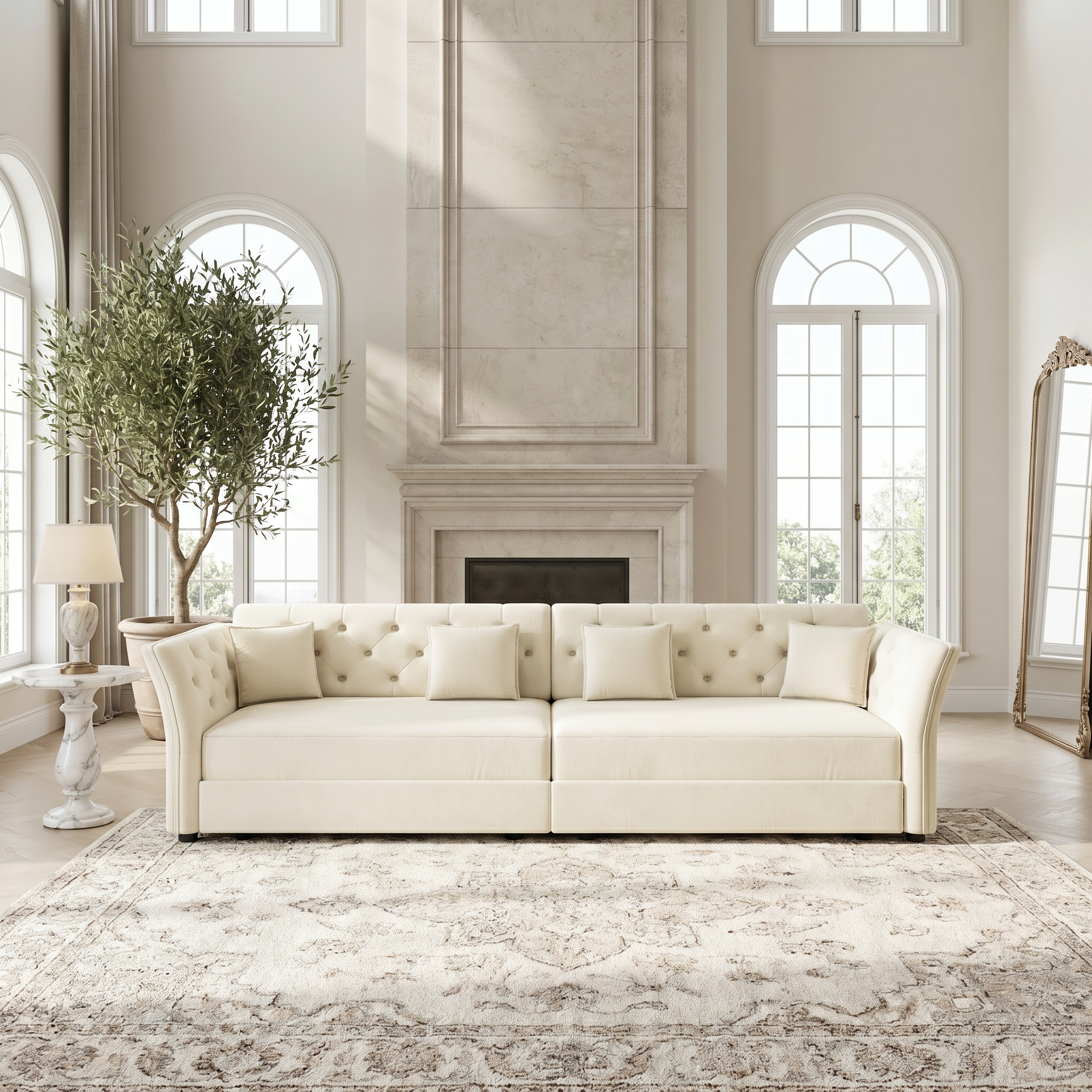 Brockton 100" Velvet Oversize Pull-Out Sleeper Sofa Bed