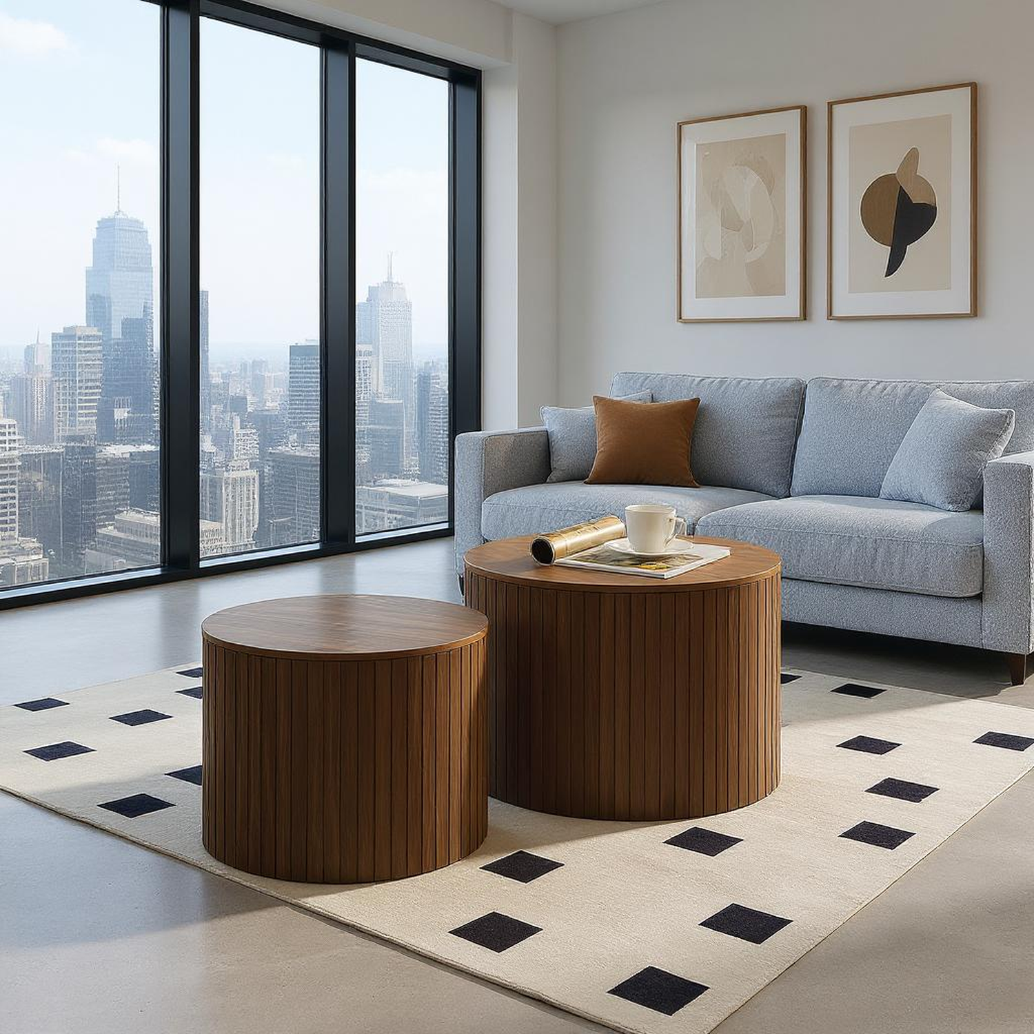 Seville 2 Piece Nesting Storage Table Set