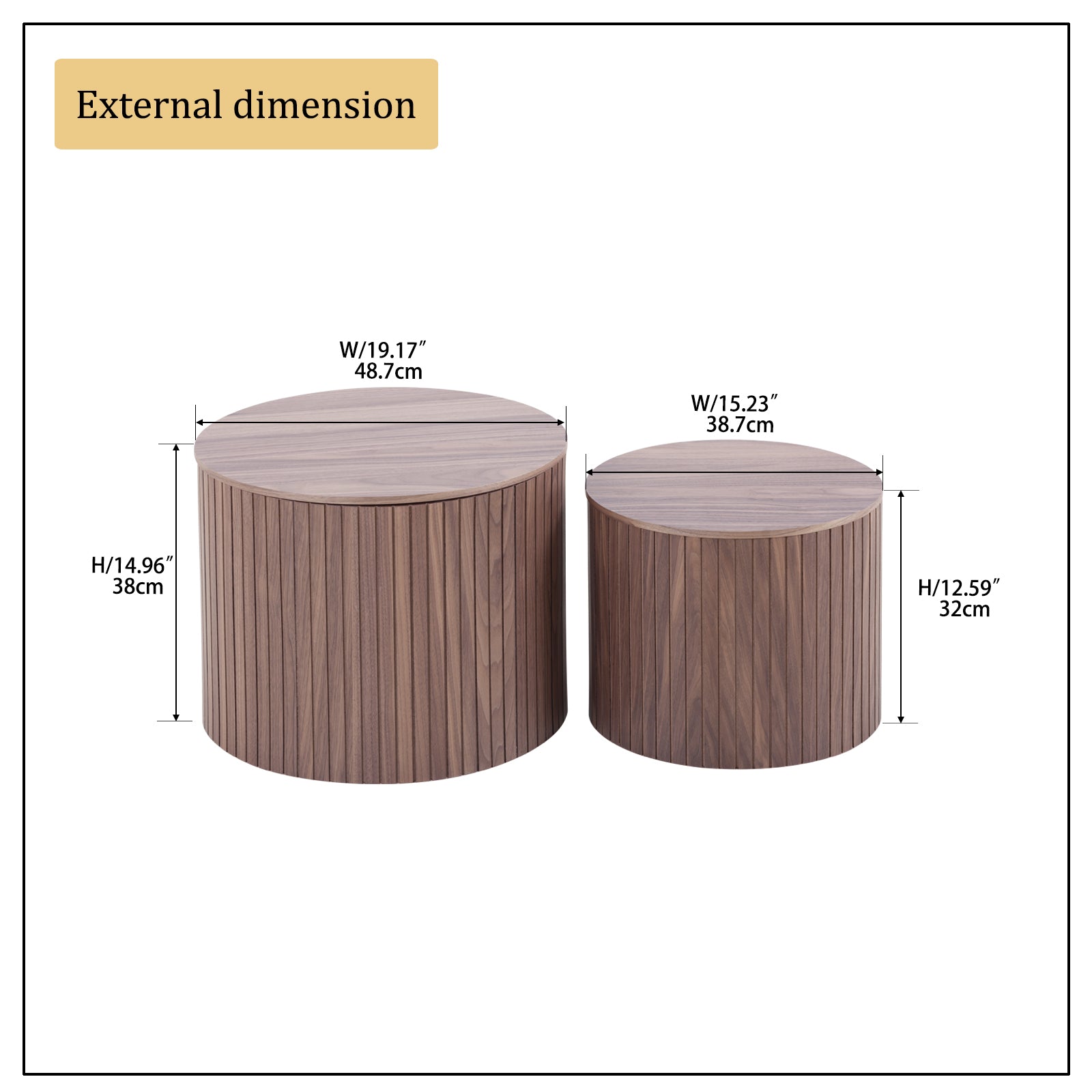 Seville 2 Piece Nesting Storage Table Set