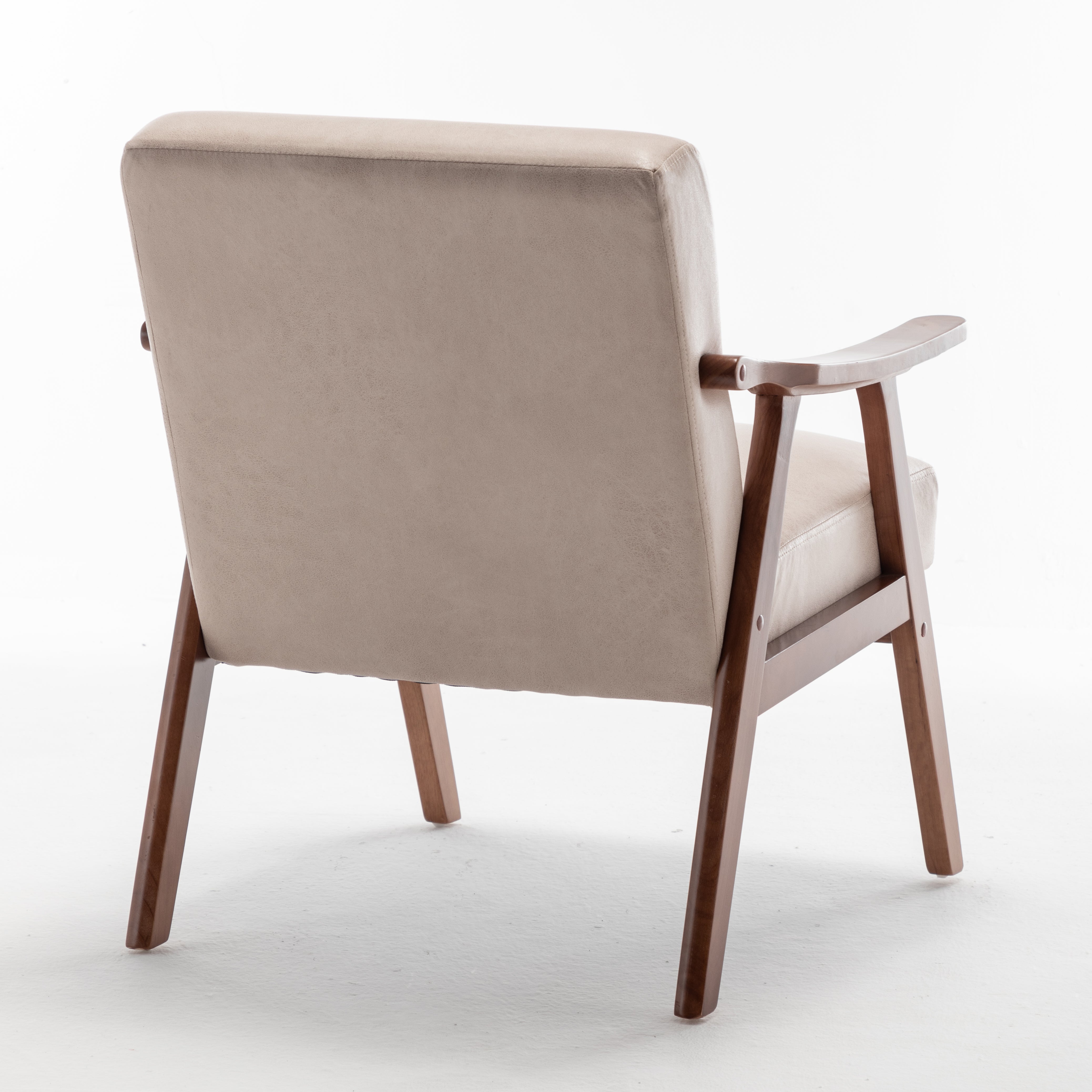 Homy Casa Aden 2PC Living Room Furniture Set with Mid-Century Accent Chairs in Light Camel Fabric Open Box