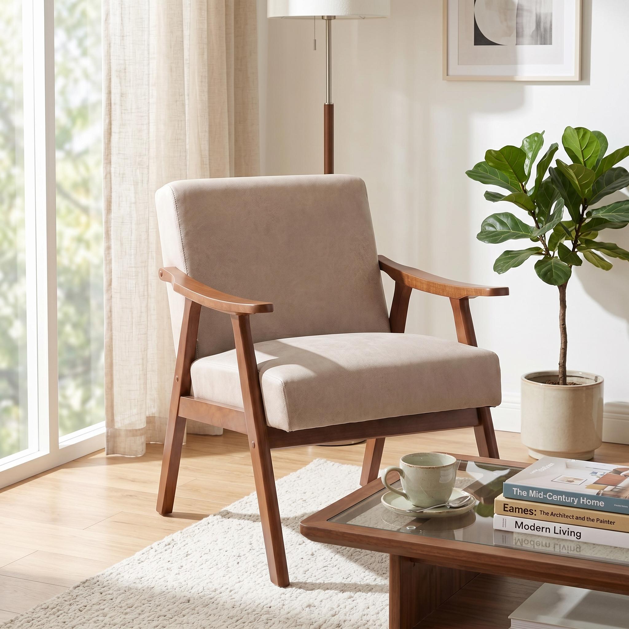 Homy Casa Mid-Century Modern Accent Chair for Living Room, Bedroom, Lounge Open Box