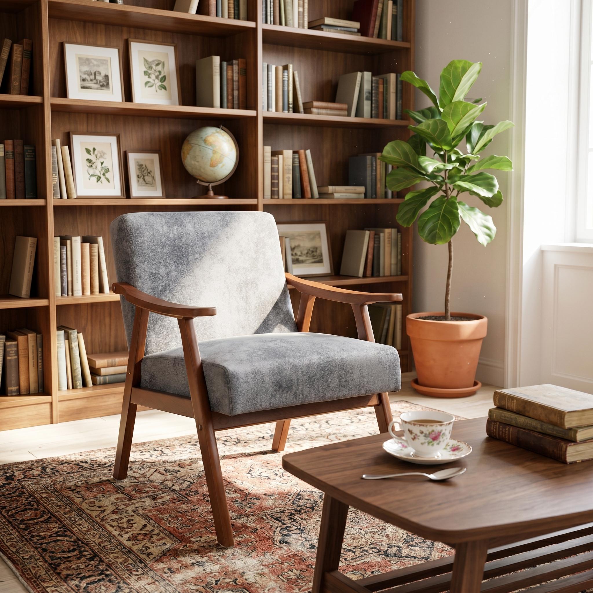 Homy Casa Mid-Century Modern Accent Chair for Living Room, Bedroom, Lounge Open Box