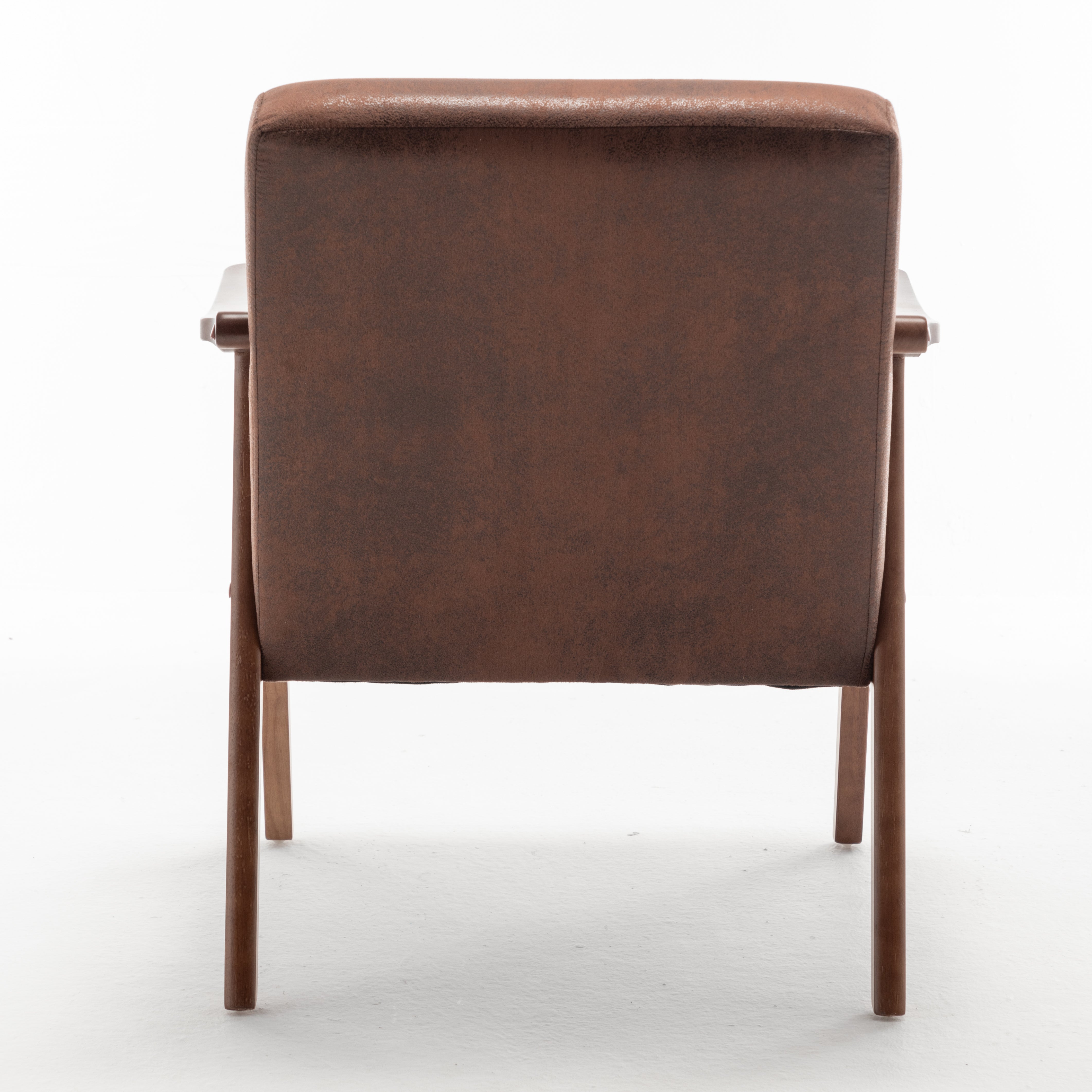 Homy Casa Aden 2PC  Mid-Century Living Room Furniture Set Accent Chairs in Brown & Grey Fabric Open Box