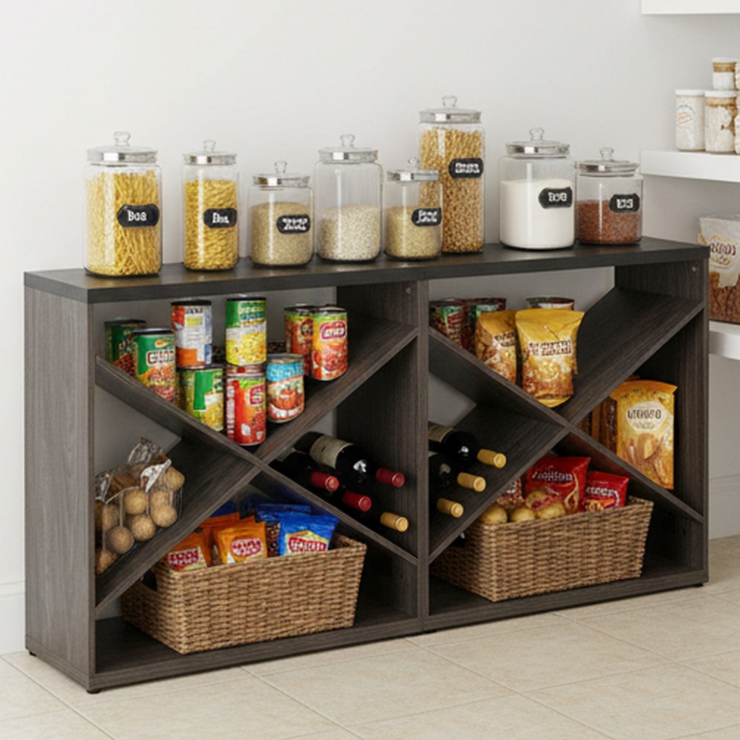 Homy Casa Rowan 70.87” Modern Console Table with X-Frame Shelving – Extra Long Entryway & Sofa Table