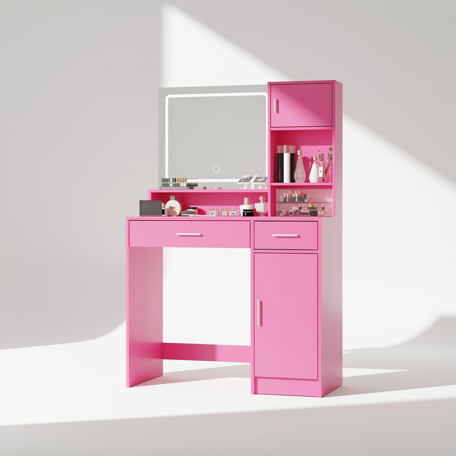 Matera 35" Makeup Vanity Desk Set with Lighted Mirror