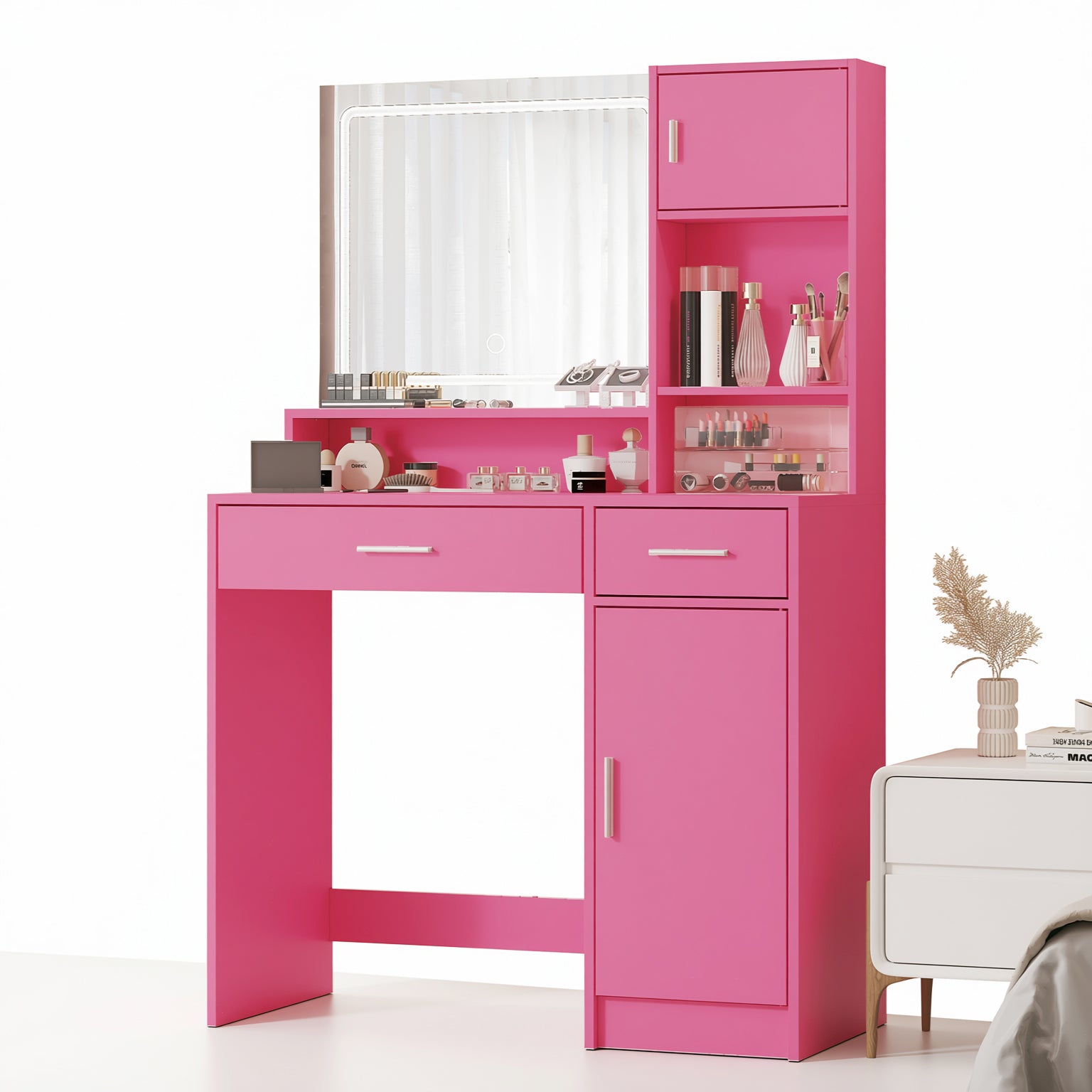 Matera 35" Makeup Vanity Desk Set with Lighted Mirror