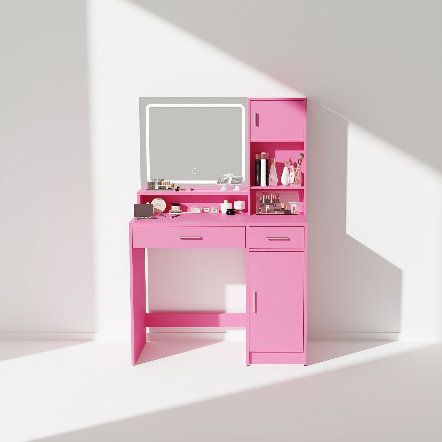 Matera 35" Makeup Vanity Desk Set with Lighted Mirror