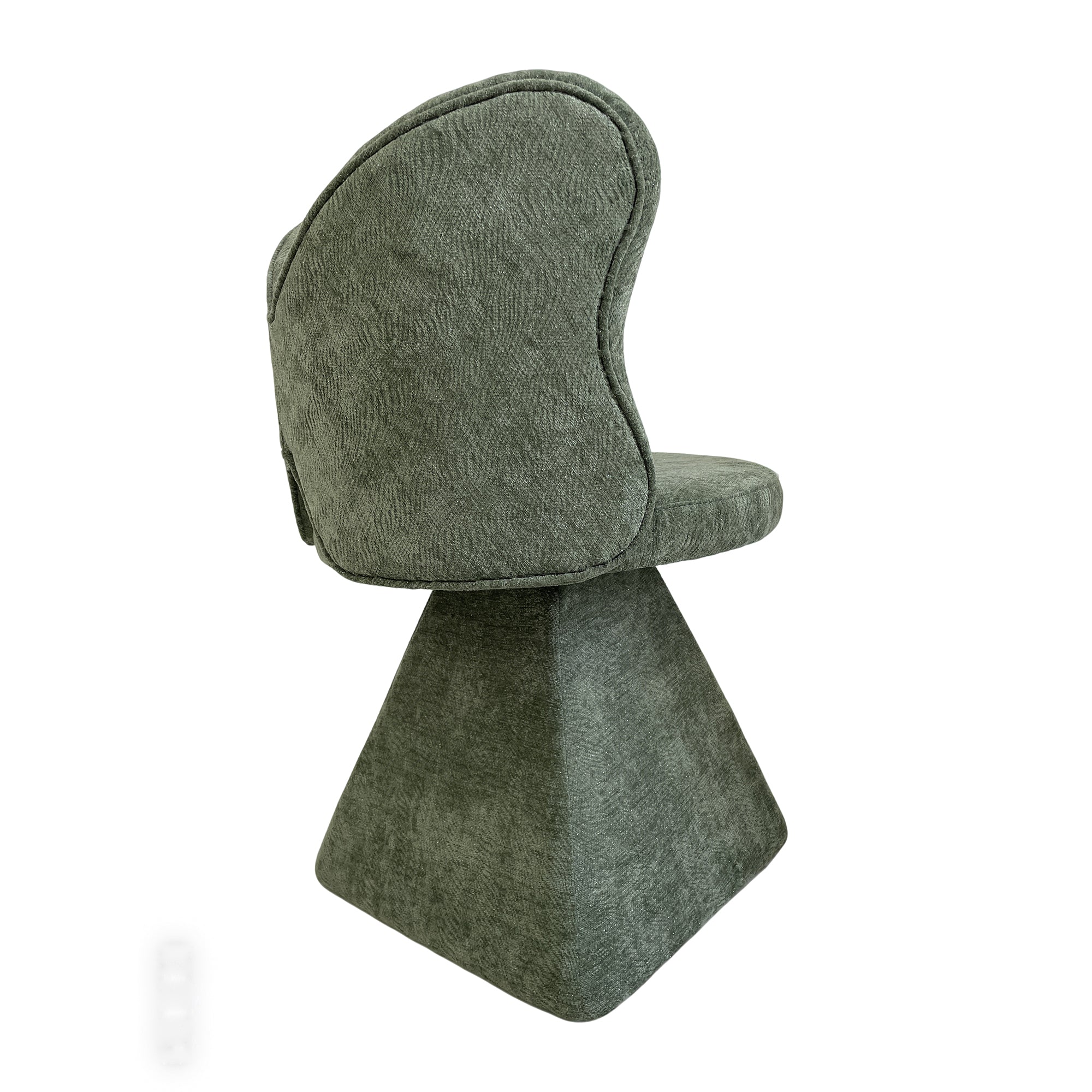 Homy Casa 2PC Living Room Furniture Set with Plush Yellow Bean Bag Chair & Green Chenille Velvet Swivel Chair Open Box