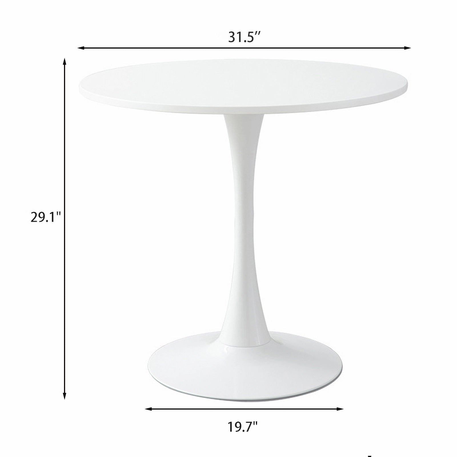 Homy Casa Nemea 3PC Kitchen Dining Set Round White Table with 2 Beige Upholstered Armchairs Open Box