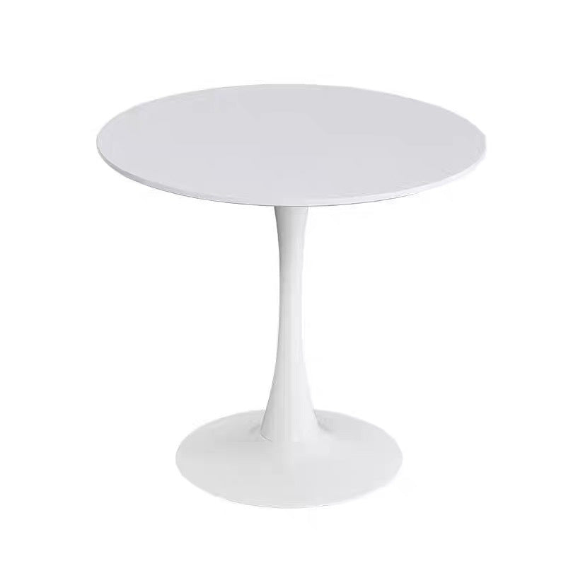 Luna 24" Mid Century Modern Round Dining Table with MDF Top and Steel Base