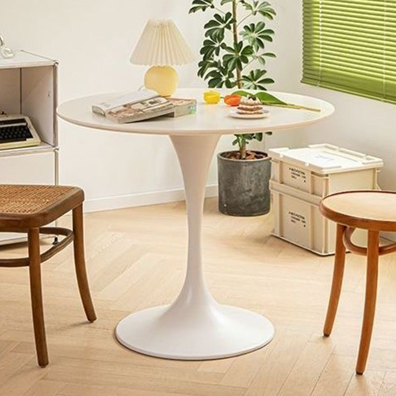 Luna 24" Mid Century Modern Round Dining Table with MDF Top and Steel Base