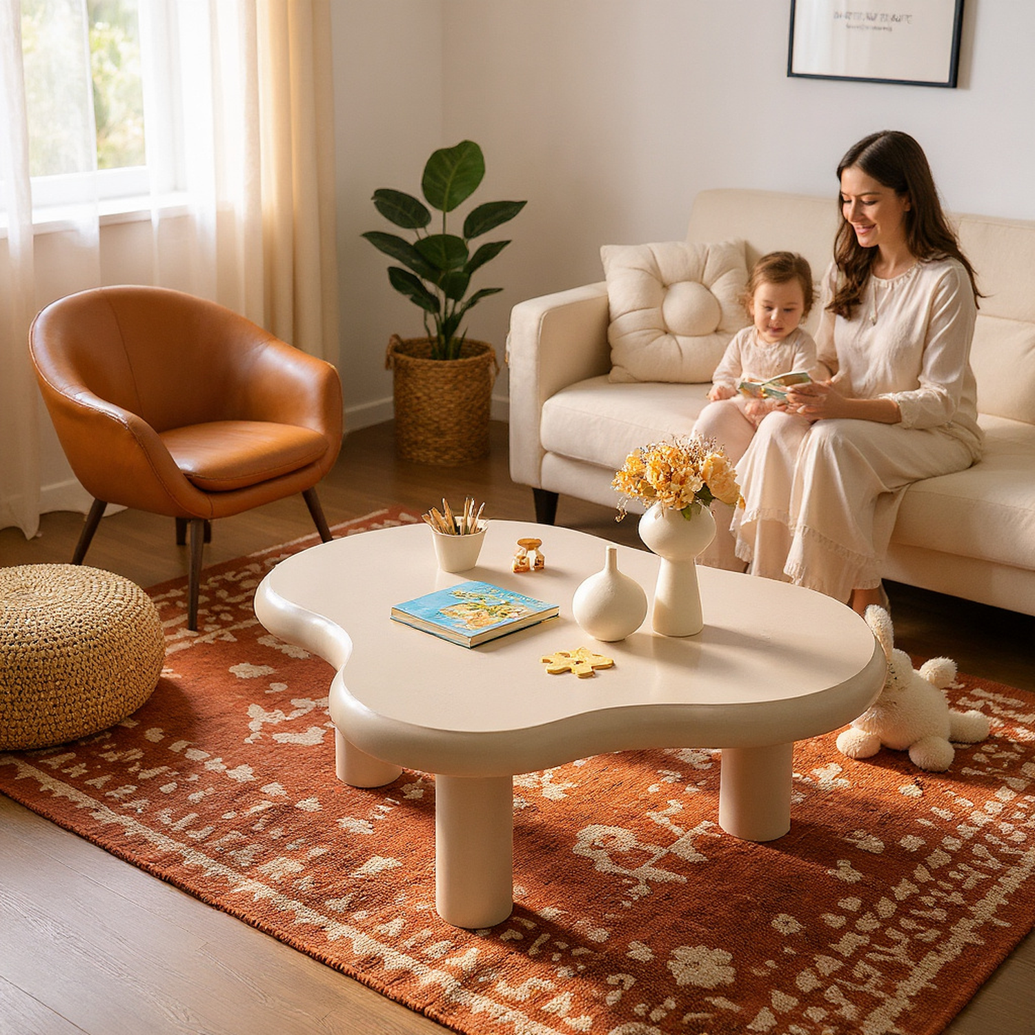Siena 46.1"Cloud-Shaped Coffee Table