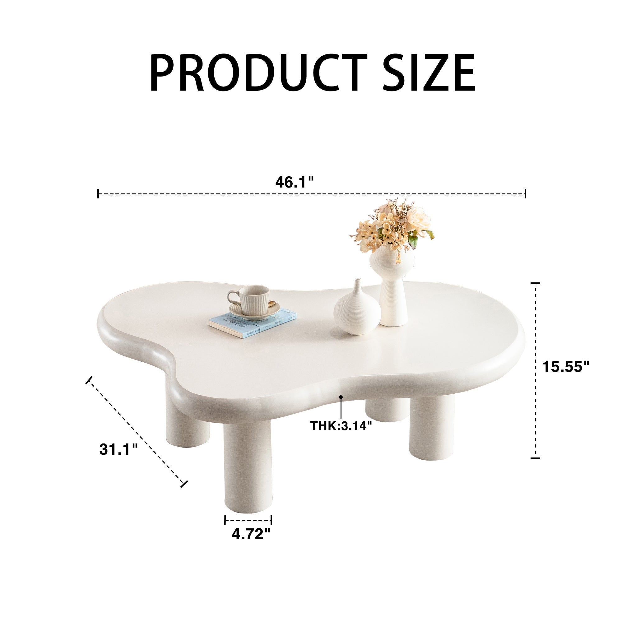 Siena 46.1"Cloud-Shaped Coffee Table
