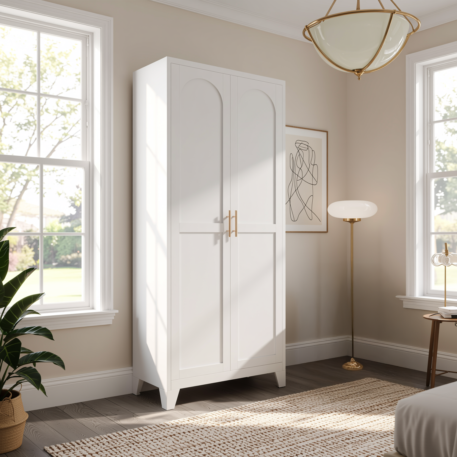 Elva 71" Lockable Storage Cabinet with Adjustable Shelves