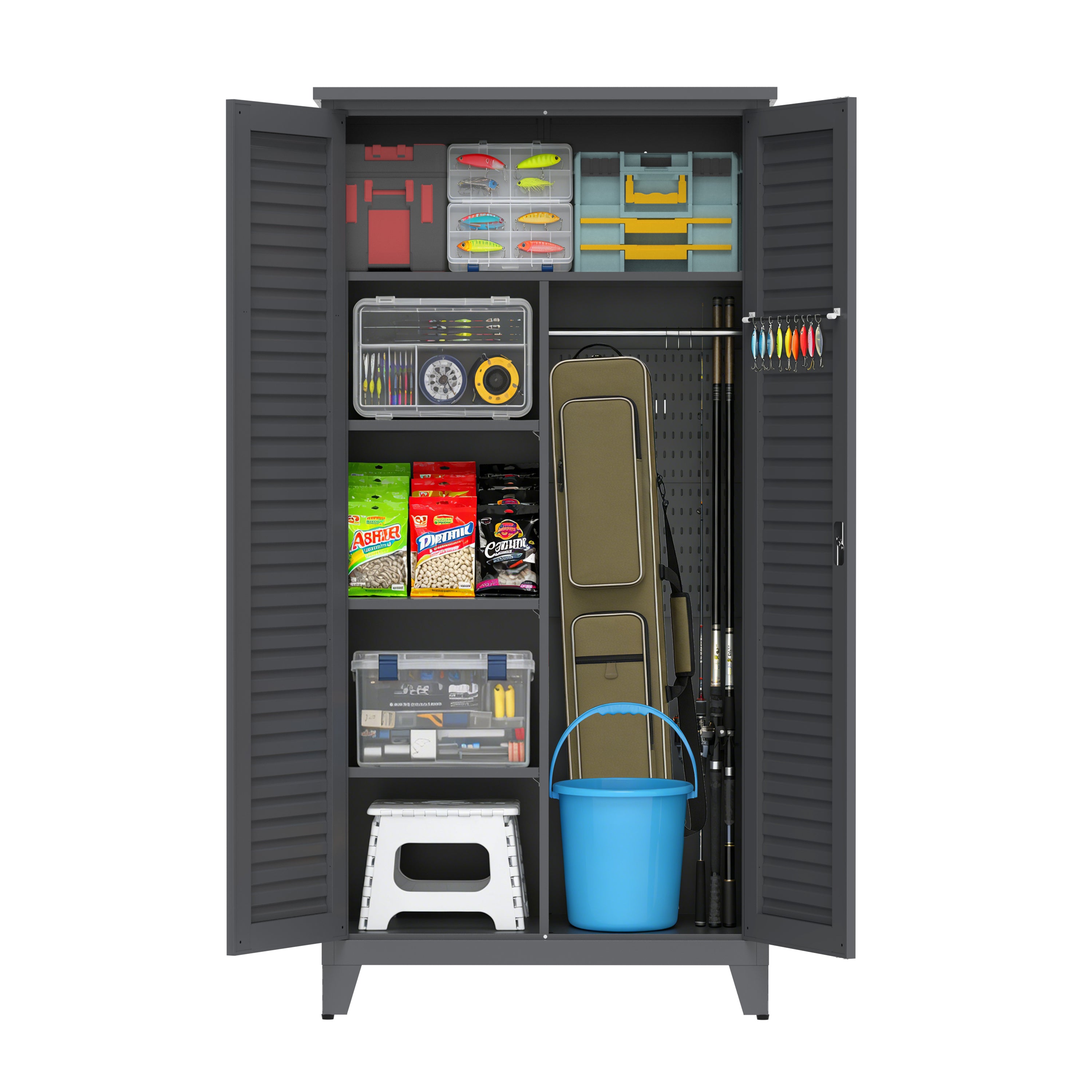 Linz 73" Lockable Metal Storage Cabinet with Adjustable Shelves