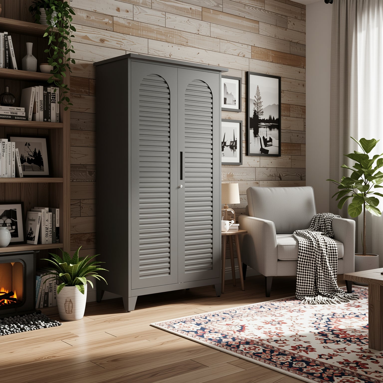 Linz 73" Lockable Metal Storage Cabinet with Adjustable Shelves