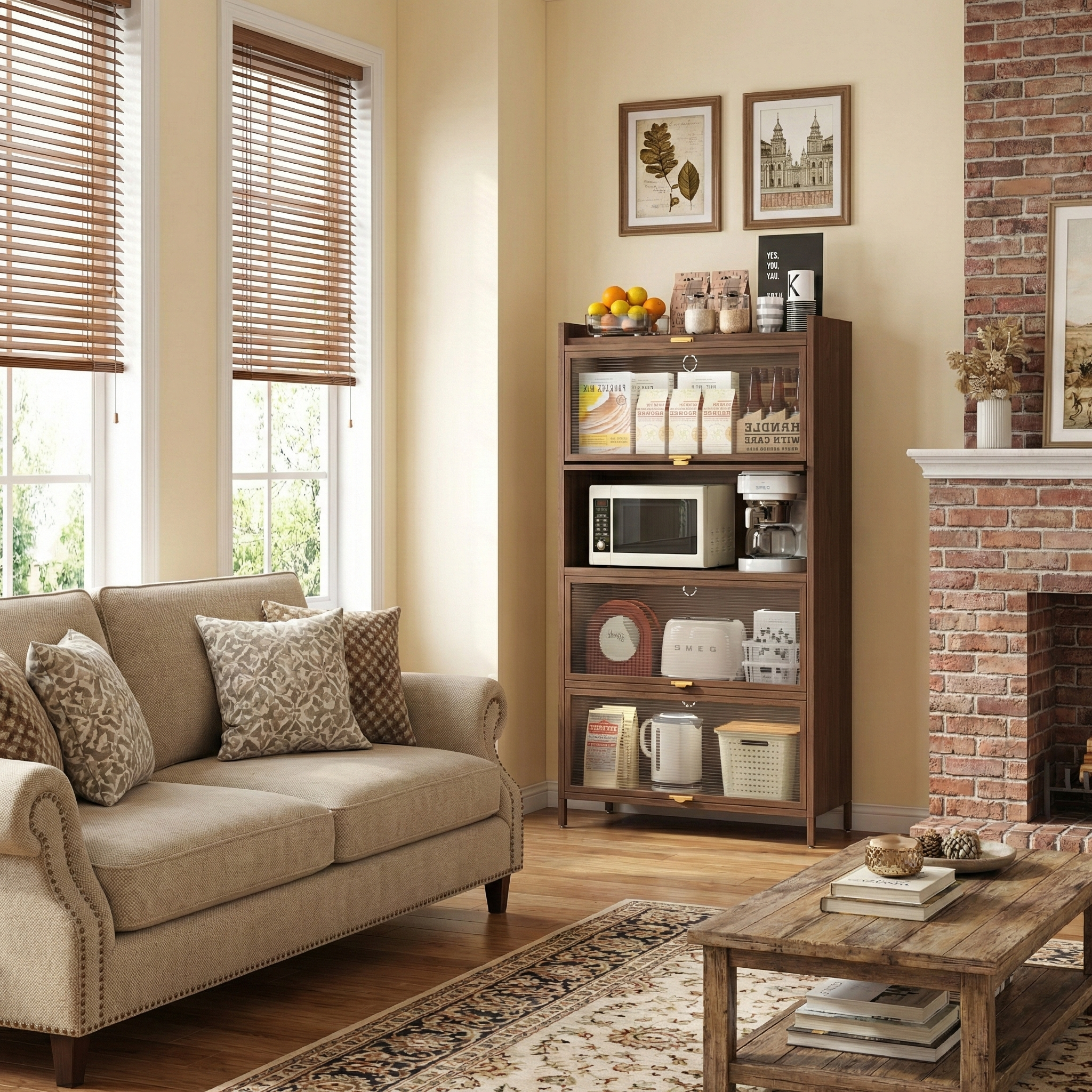 Lviv 57" Flip Door Storage Cabinet