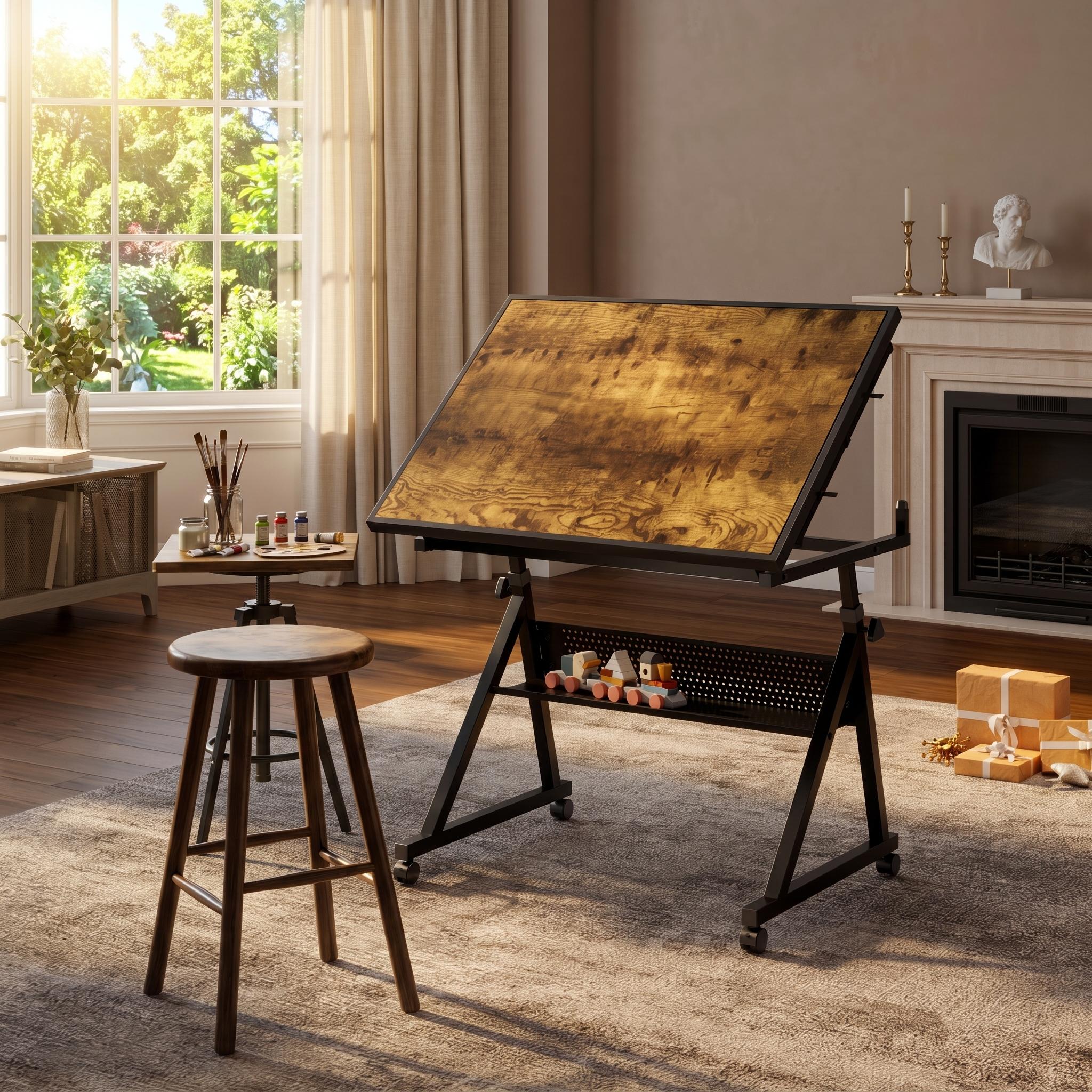 Homy Casa Jigsaw Puzzle Metal Table Board with 4 Trays 35" – Adjustable Puzzle Table for Home and Office Open Box