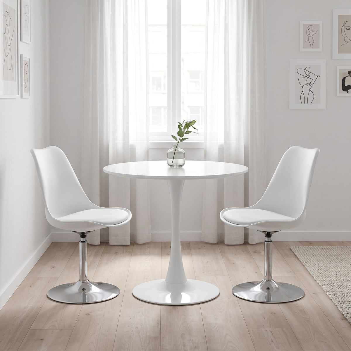 Homy Casa Patra White Round Dining Table 31.5" Modern Tulip Table for Dining, Coffee, or Workspace Open Box