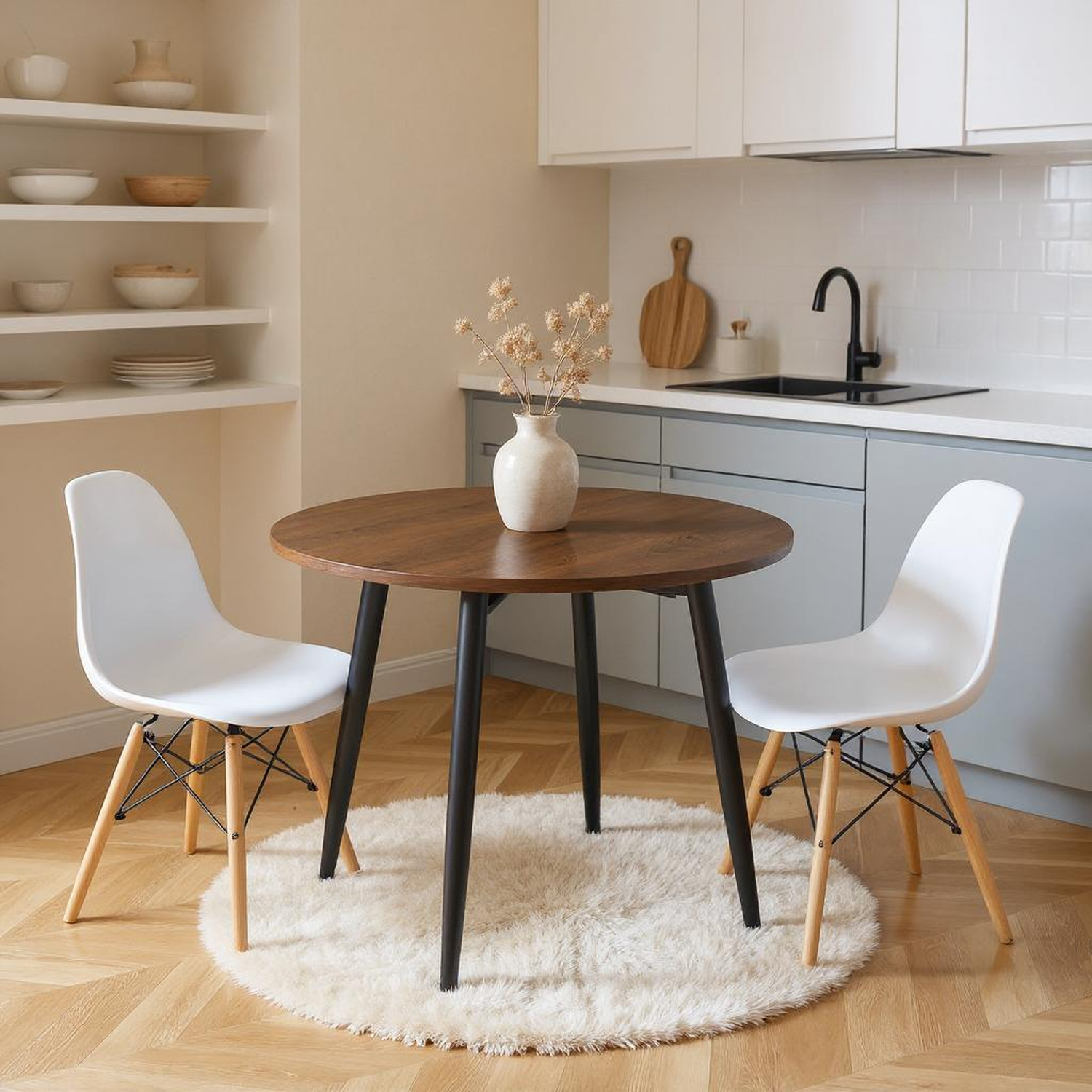 Avon 42" Natural Wood Round Dining Table
