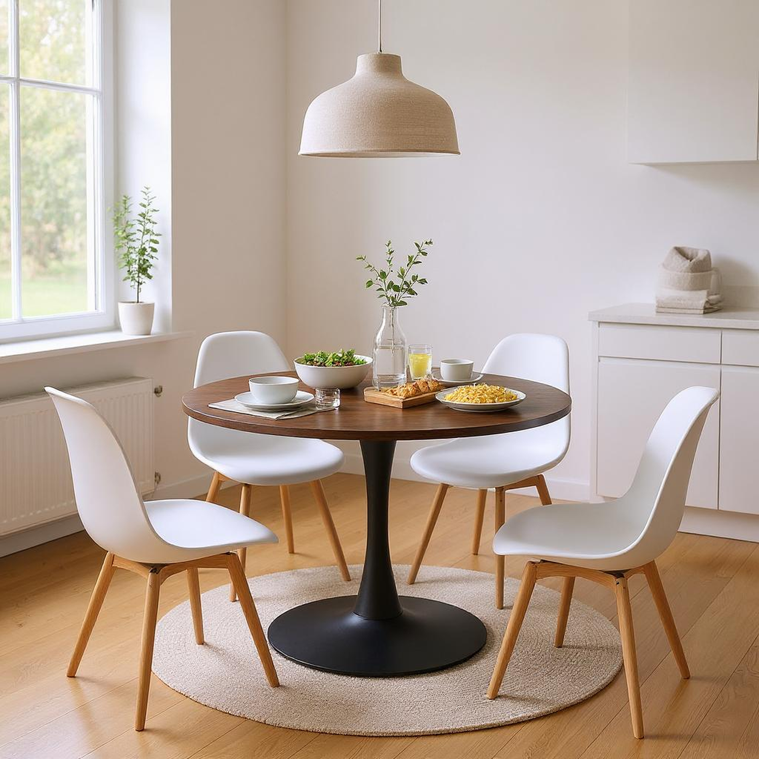 Avon 42" Natural Wood Round Dining Table