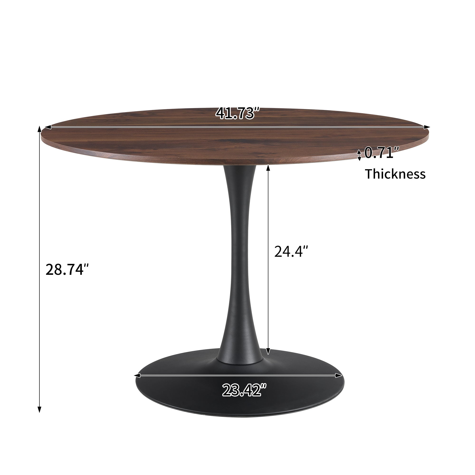 Avon 42" Natural Wood Round Dining Table