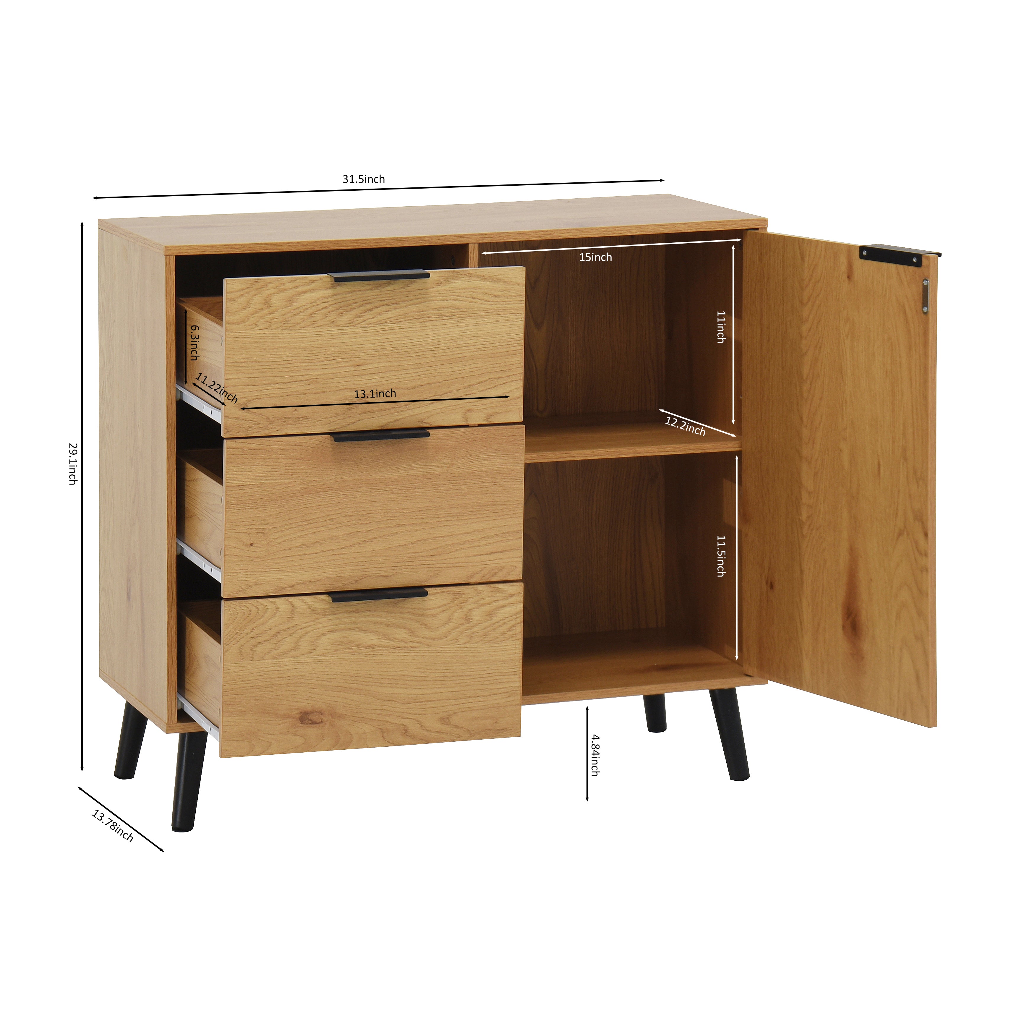 Zurich Storage Cabinet with 3 Drawers