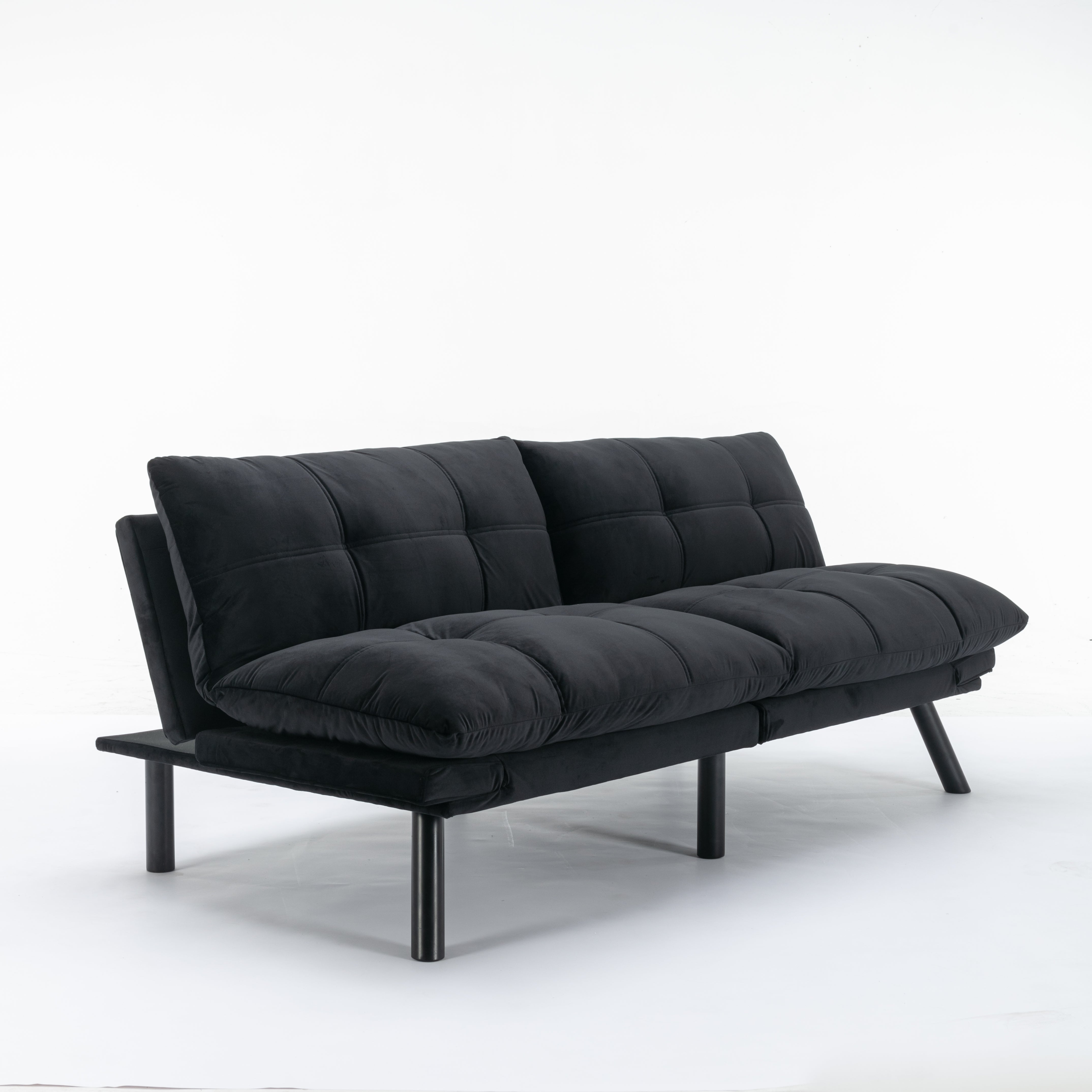 Carmel 70" Upholstered Convertible Futon Sofa Bed with Adjustable Backrest and Armrests