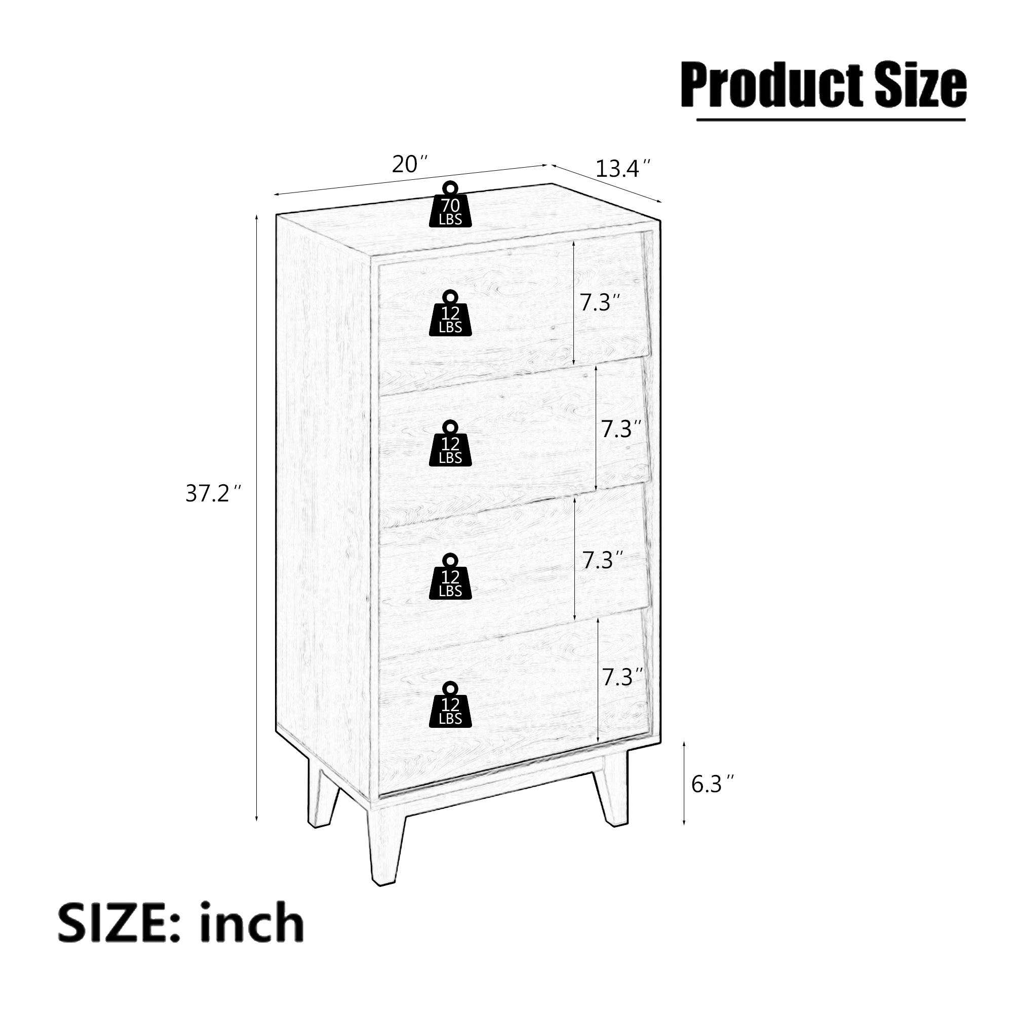 Harlan 4-Drawer Chest Dresser