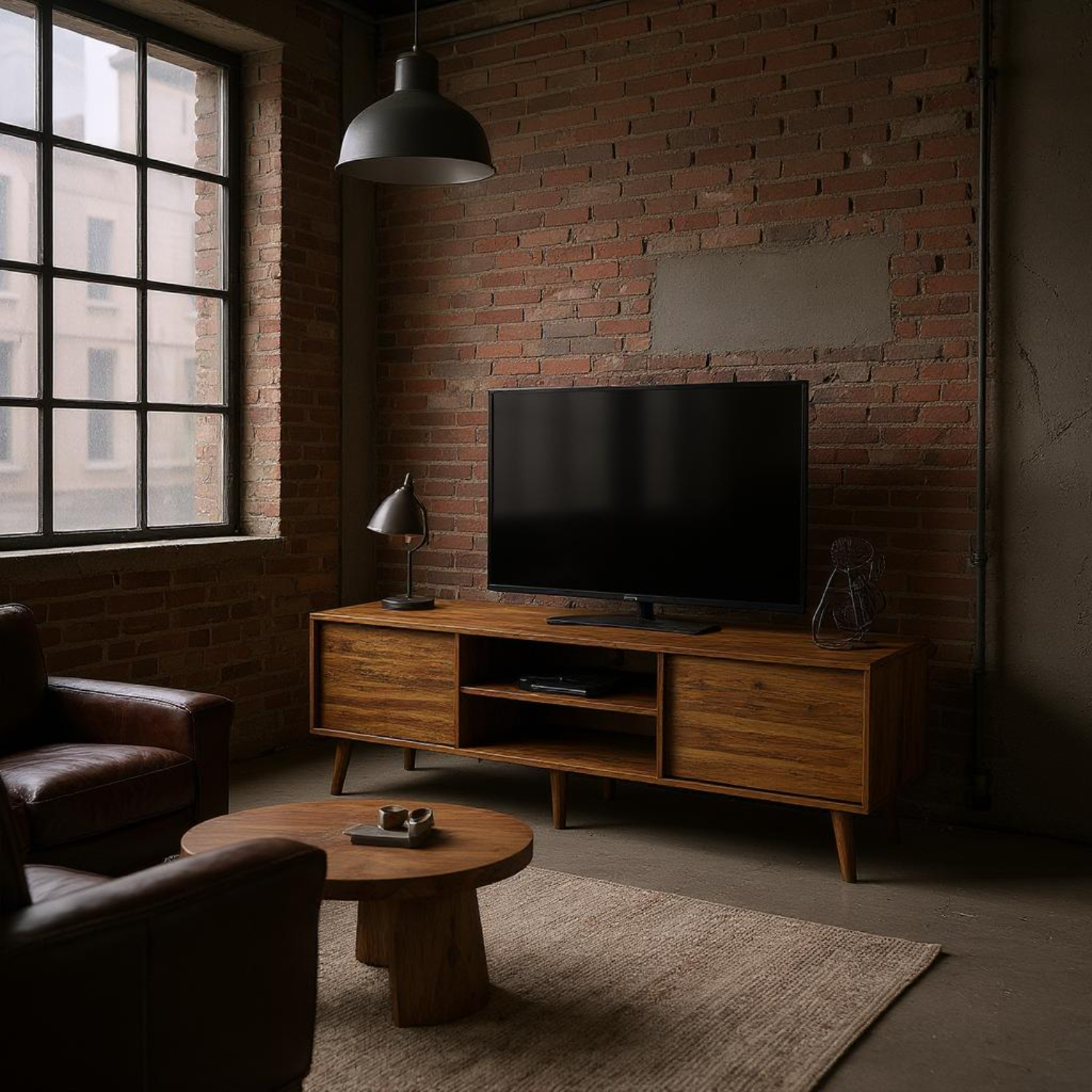 Harlan TV Stand with Open Storage and Drawers