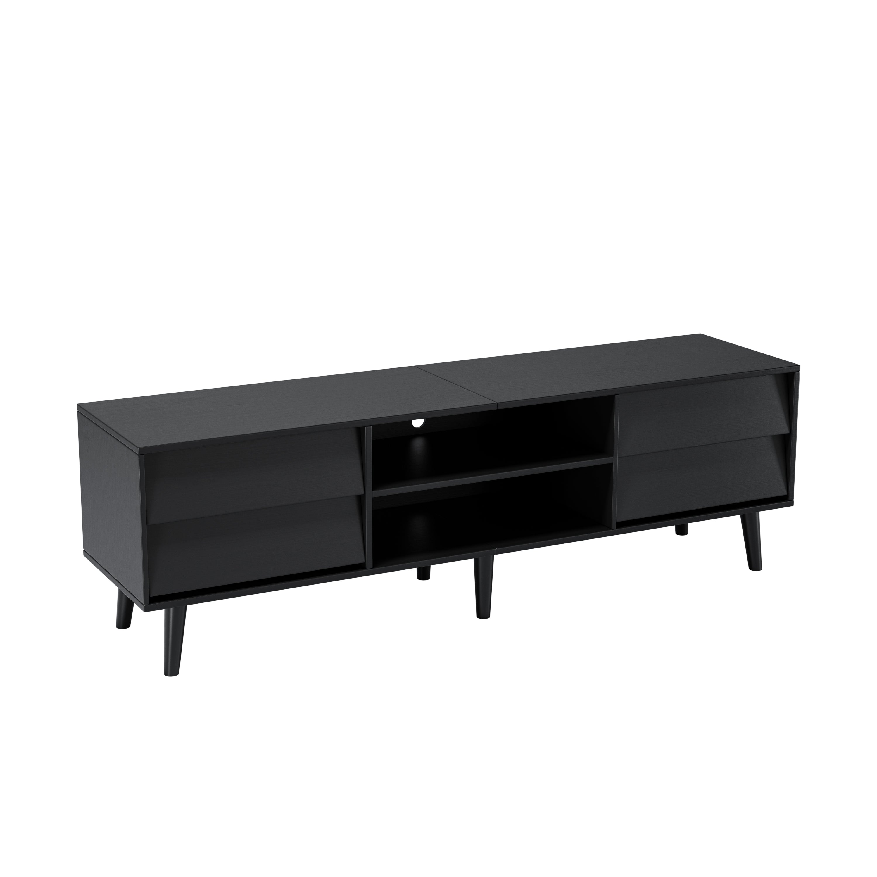 Harlan TV Stand with Open Storage and Drawers