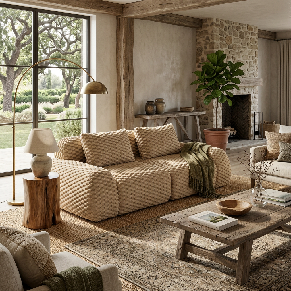 Olathe 82" Flannelette Fabric Modular Loveseat Sofa with Pillows