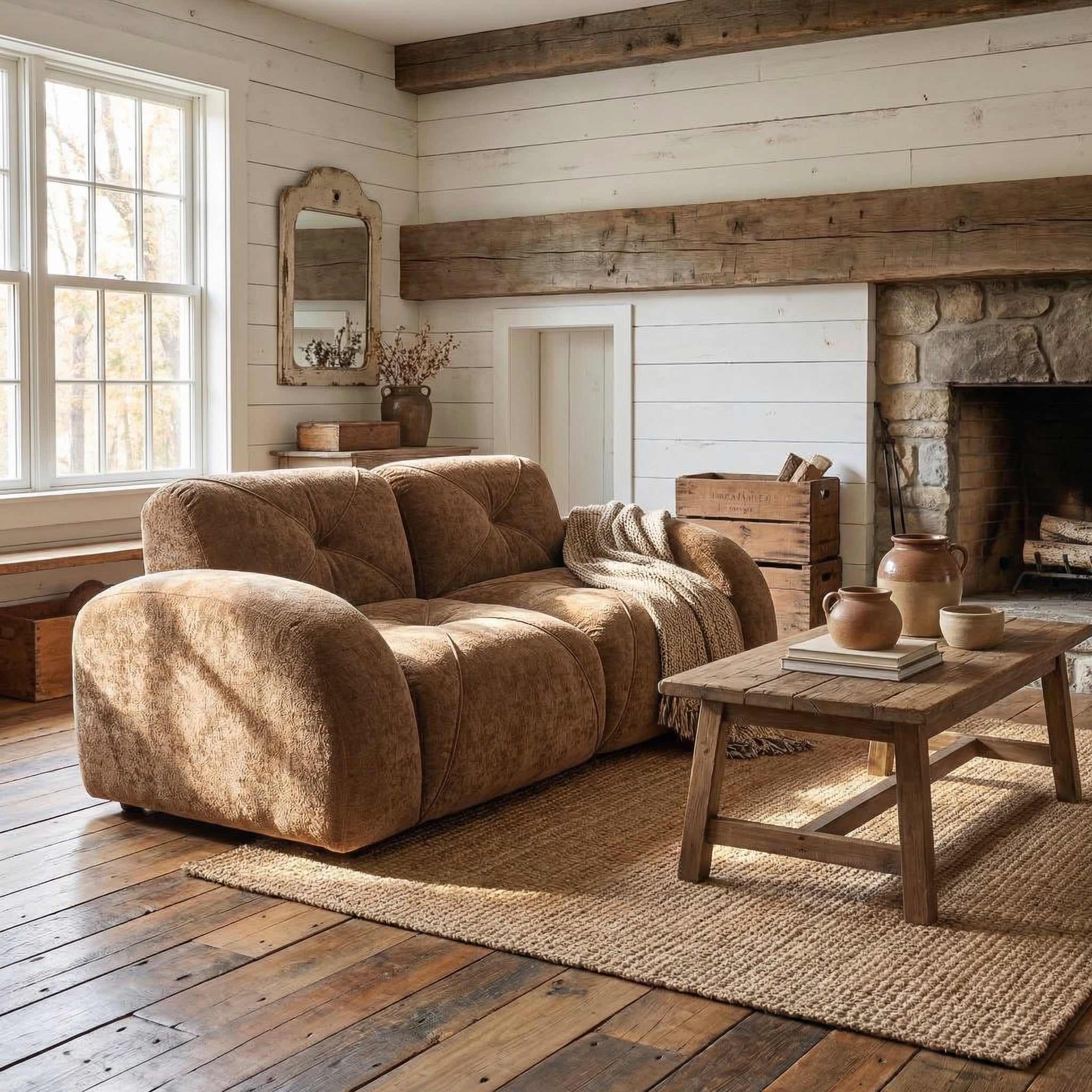 Aven 80" Modular Velvet Cloud Loveseat Sofa with Curved Armrests