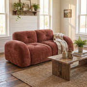 Aven 80" Modular Velvet Cloud Loveseat Sofa with Curved Armrests