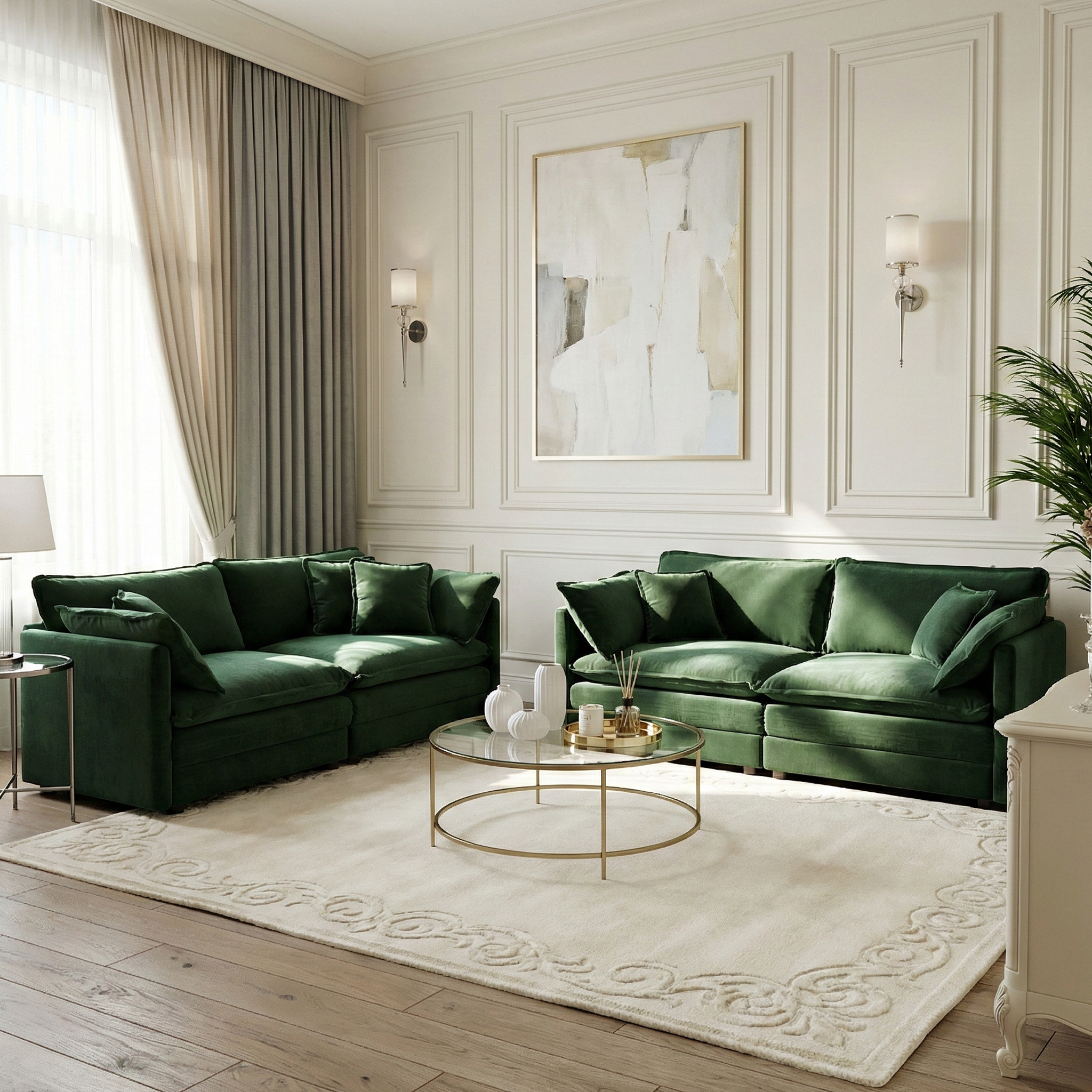 Fremont 2-Piece Chenille Upholstered Loveseat Sofa Set