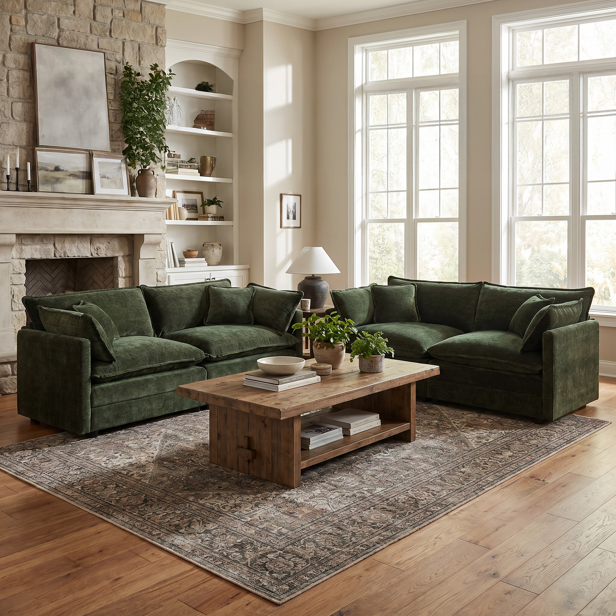 Fremont 2-Piece Chenille Upholstered Loveseat Sofa Set