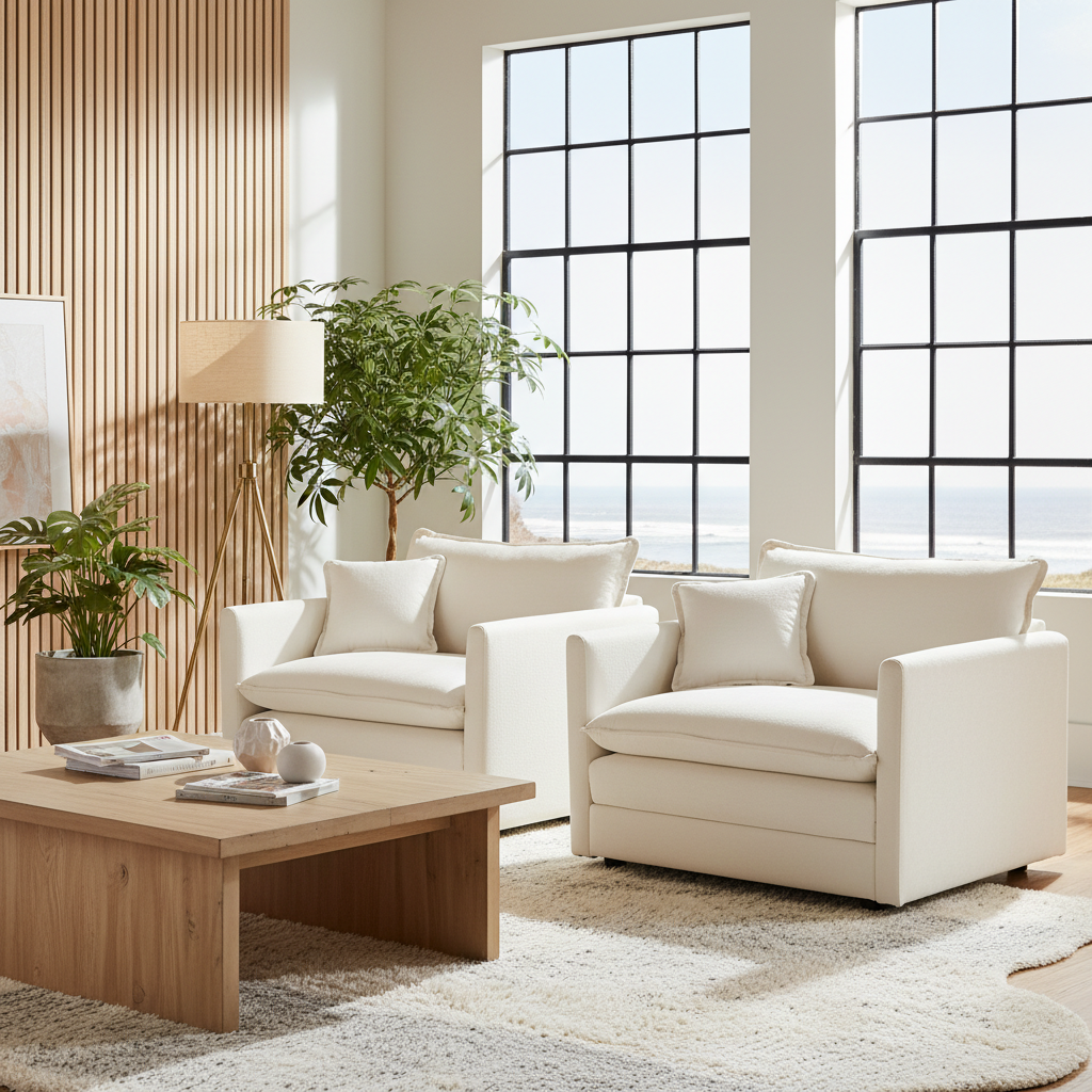 Fremont 41.4" 2 Piece Chenille Armchair Accent Chair Set with Toss Pillows