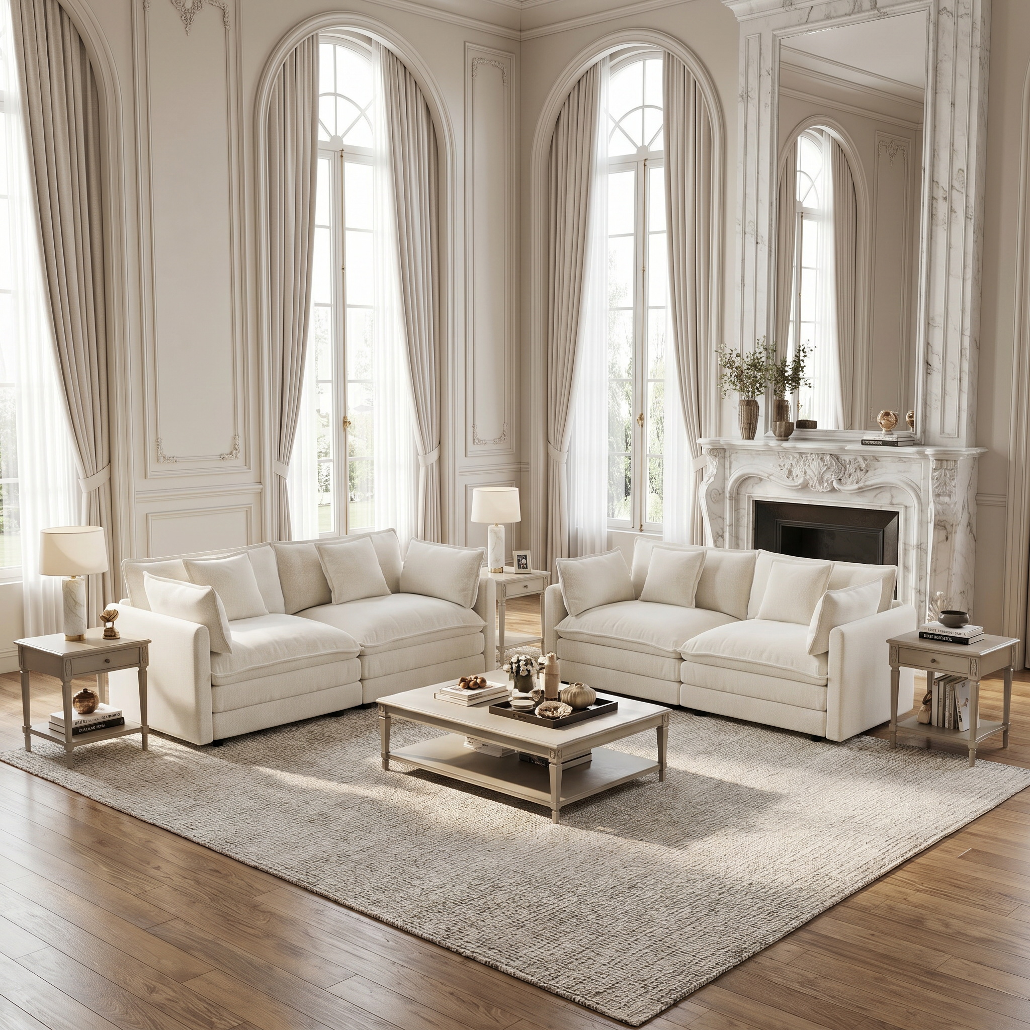 Fremont 2-Piece Chenille Upholstered Loveseat Sofa Set
