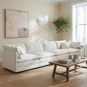 Fremont 147" 4-Seater Chenille Upholstered Modular Sofa with Toss Pillows