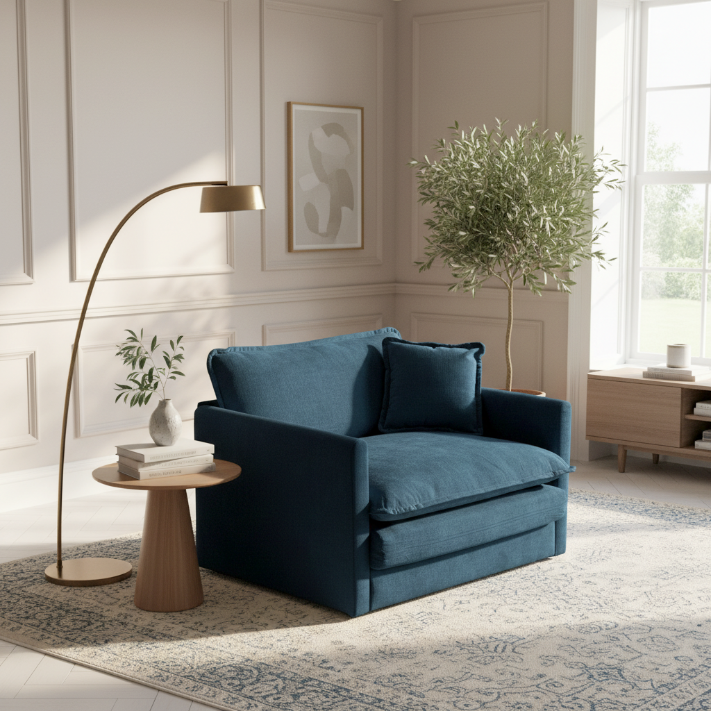 Fremont 41.4" 1 Piece Deep Chenille Armchair with Toss Pillow