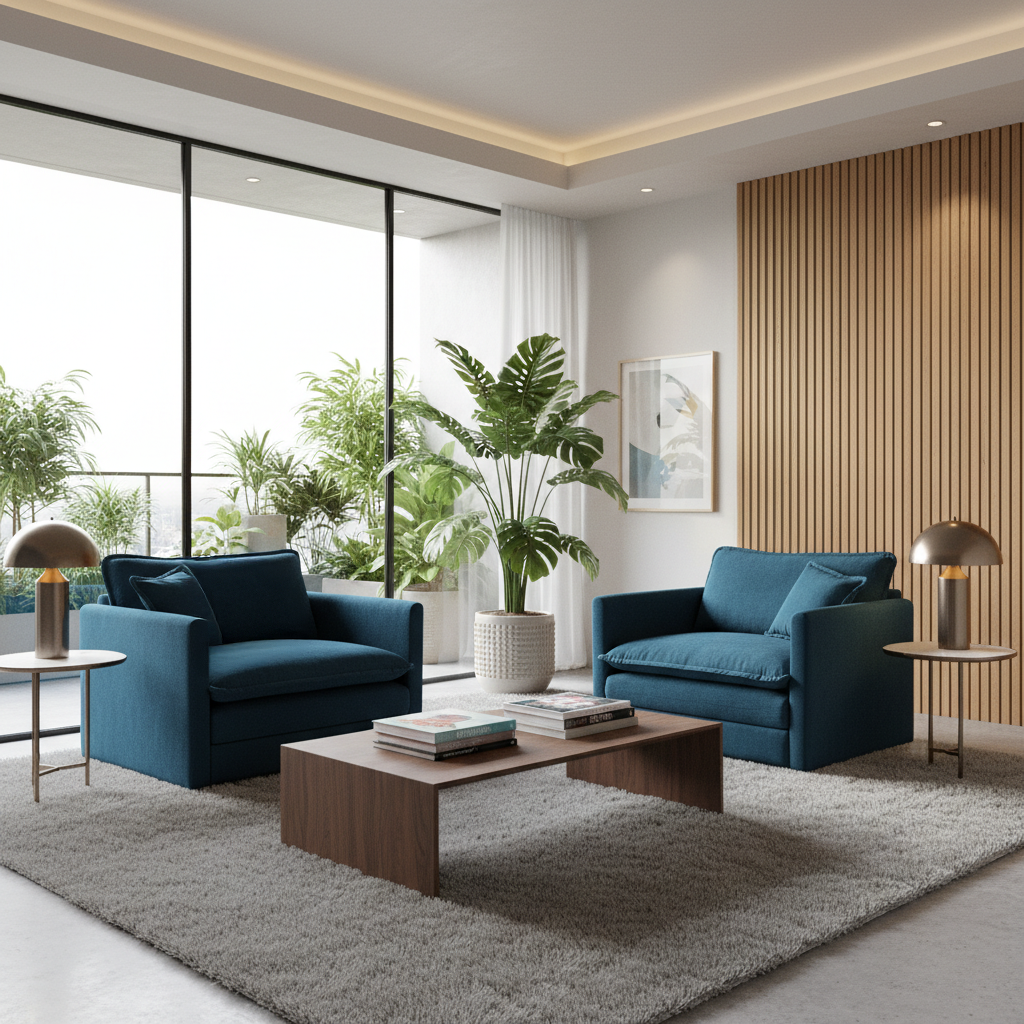 Fremont 41.4" 2 Piece Chenille Armchair Accent Chair Set with Toss Pillows