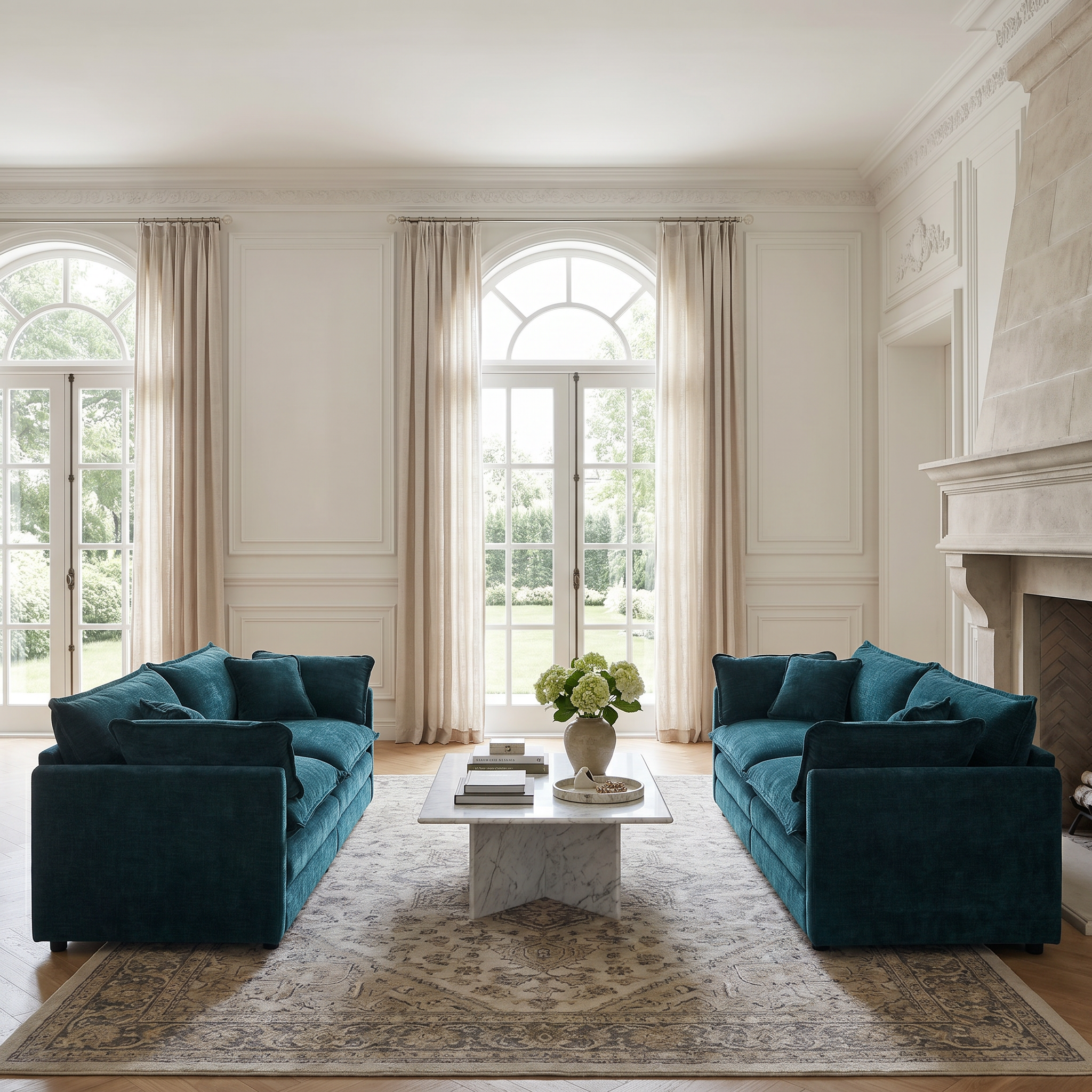 Fremont 2-Piece Chenille Upholstered Loveseat Sofa Set