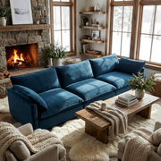 Fremont 112" Mid-Century Chenille 3-Seater Modular Sofa with Toss Pillows