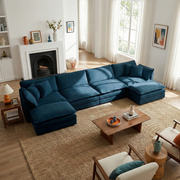 Fremont 147” 6 Piece Large U-Shaped Modular Sectional Sofa Set with 2 Ottomans