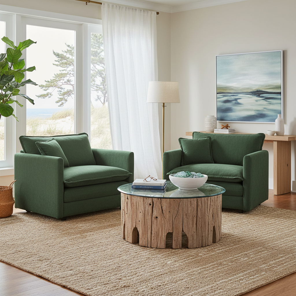 Fremont 41.4" 2 Piece Chenille Armchair Accent Chair Set with Toss Pillows