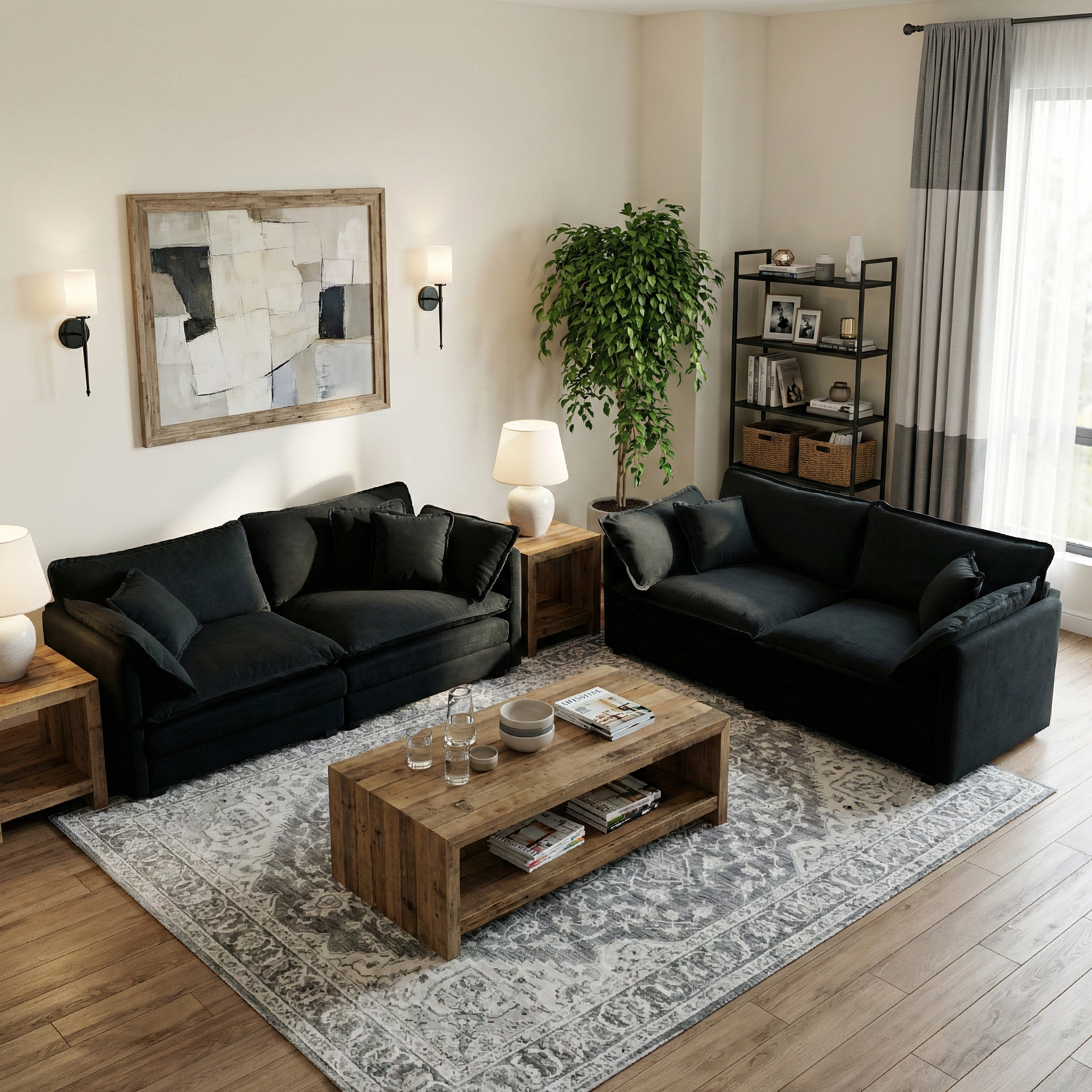 Fremont 2-Piece Chenille Upholstered Loveseat Sofa Set