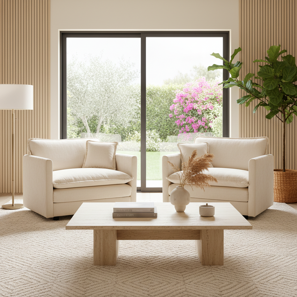 Fremont 41.4" 2 Piece Chenille Armchair Accent Chair Set with Toss Pillows